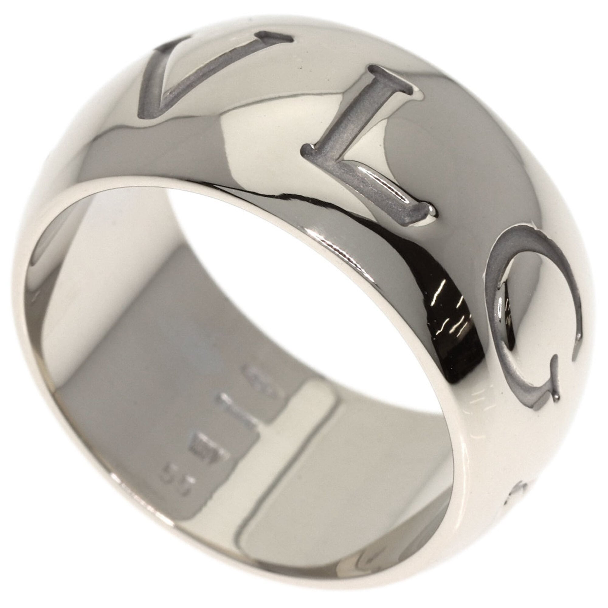 Bulgari Monologo #55 Ring, 18K White Gold, Women\'s BVLGARI