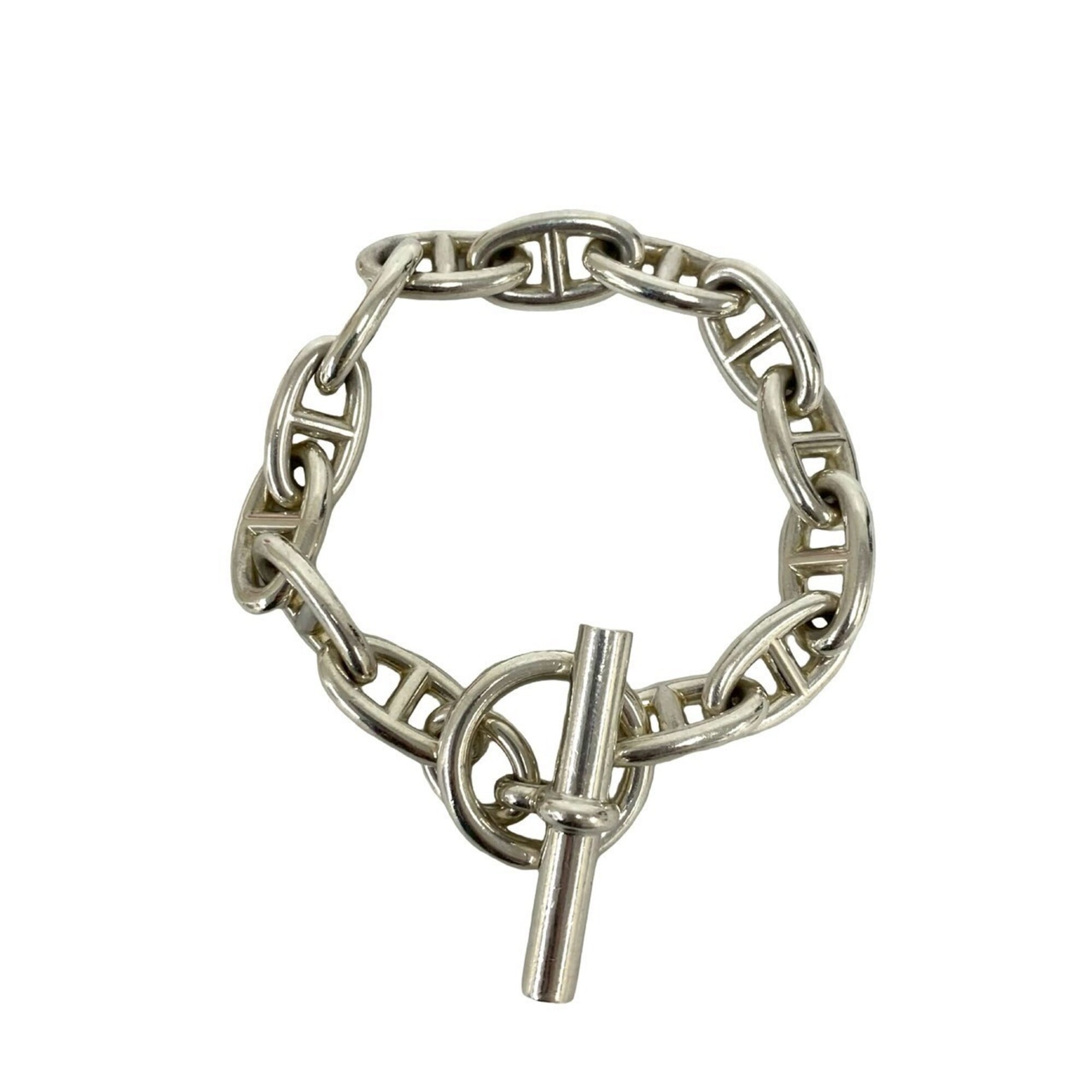 HERMES Chaine d\'Ancre GM 13-link bracelet, sterling silver 925, men\'s accessory, silver, 38344