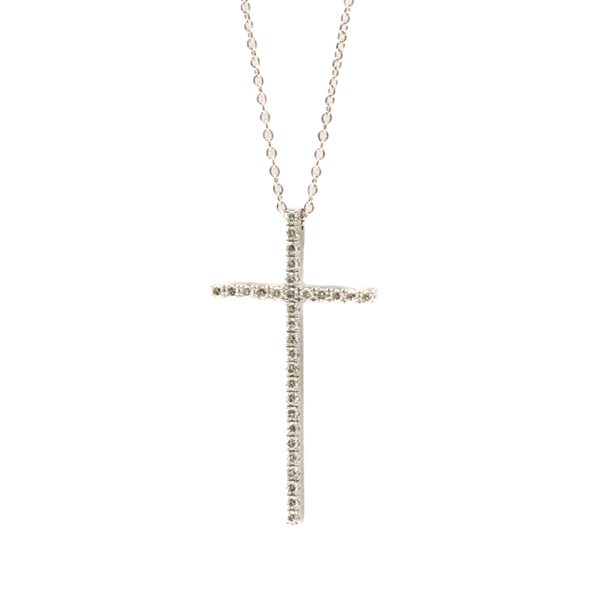 Tiffany Tiffany Metro Cross Diamond Necklace White Gold (18K) Diamond Men,Women Fashion Pendant Neck