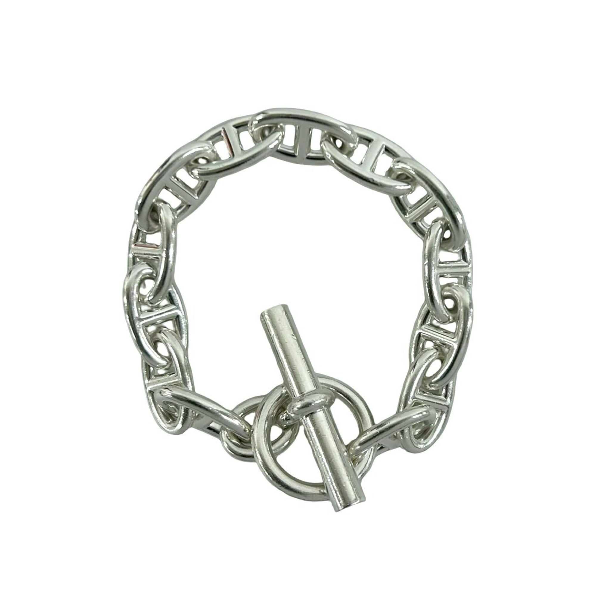 HERMES Chaine d\'Ancre GM Bracelet, 13 links, 925 sterling silver bangle, men\'s accessory, silver,