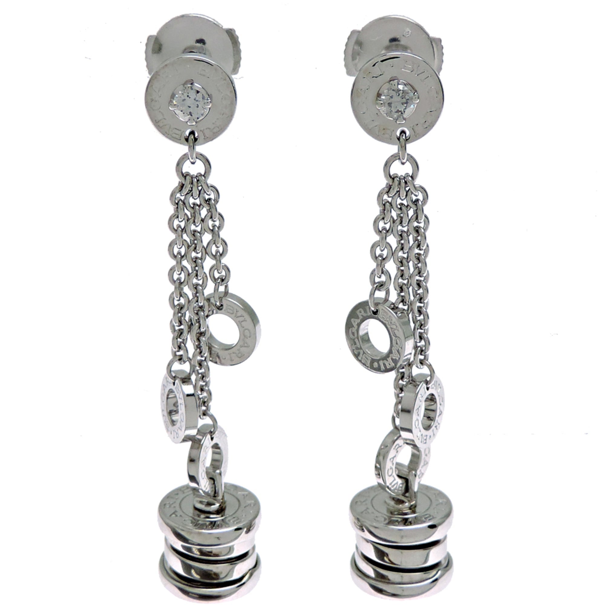 Bvlgari B.zero1 Element Diamond Earrings for Women, OR853900, 750 White Gold