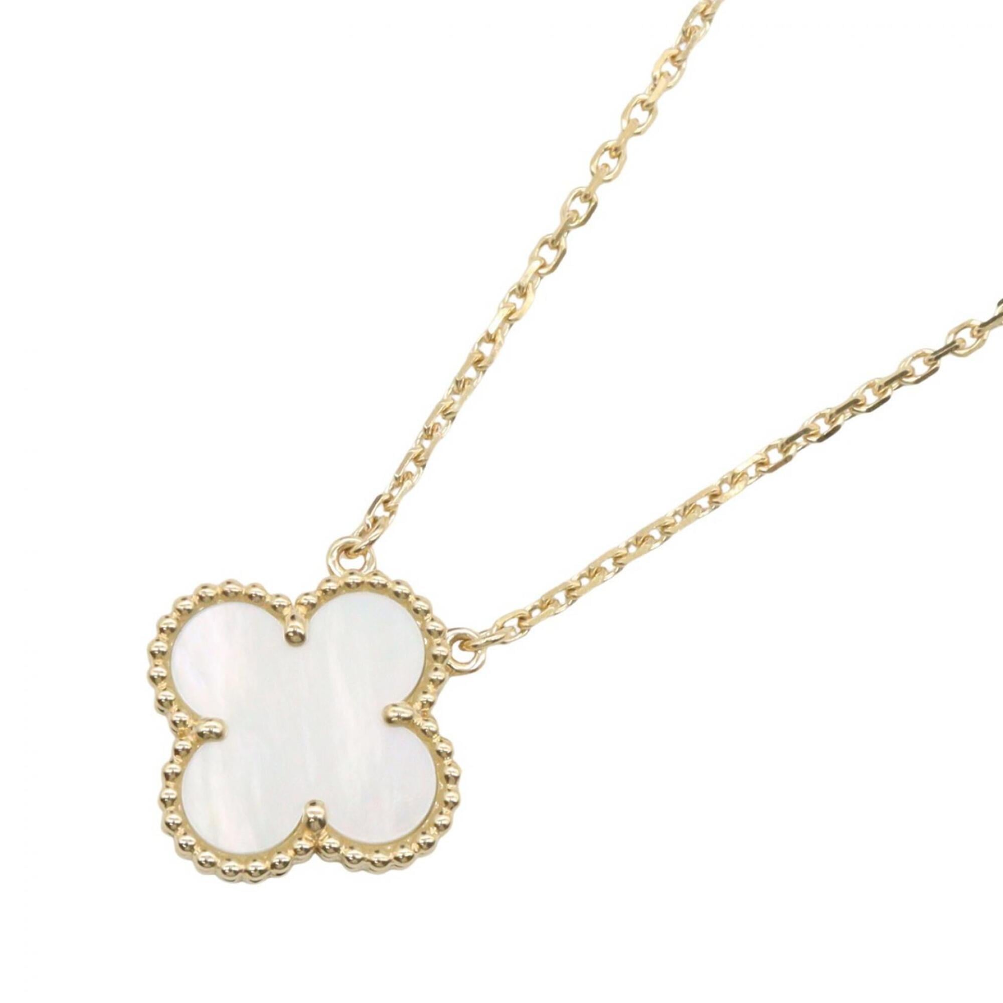 Van Cleef & Arpels Vintage Alhambra Mother-of-Pearl Necklace, 18K (Yellow Gold), Mother-of-Pearl, Wo