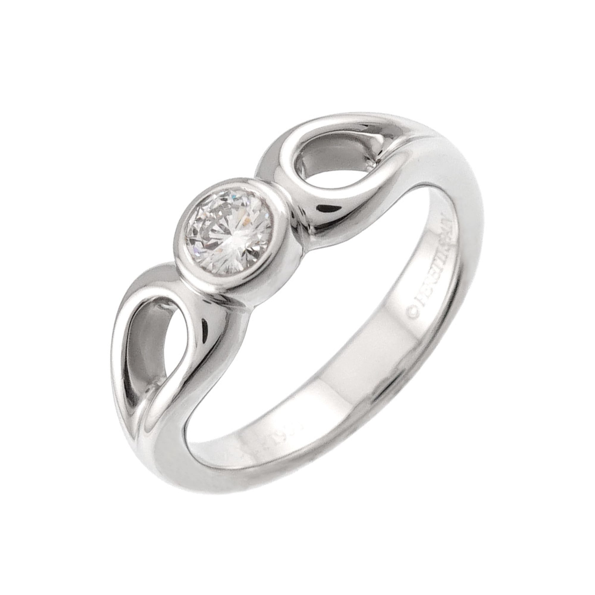Tiffany & Co. Double Teardrop Ring with Diamonds, Platinum (Pt)