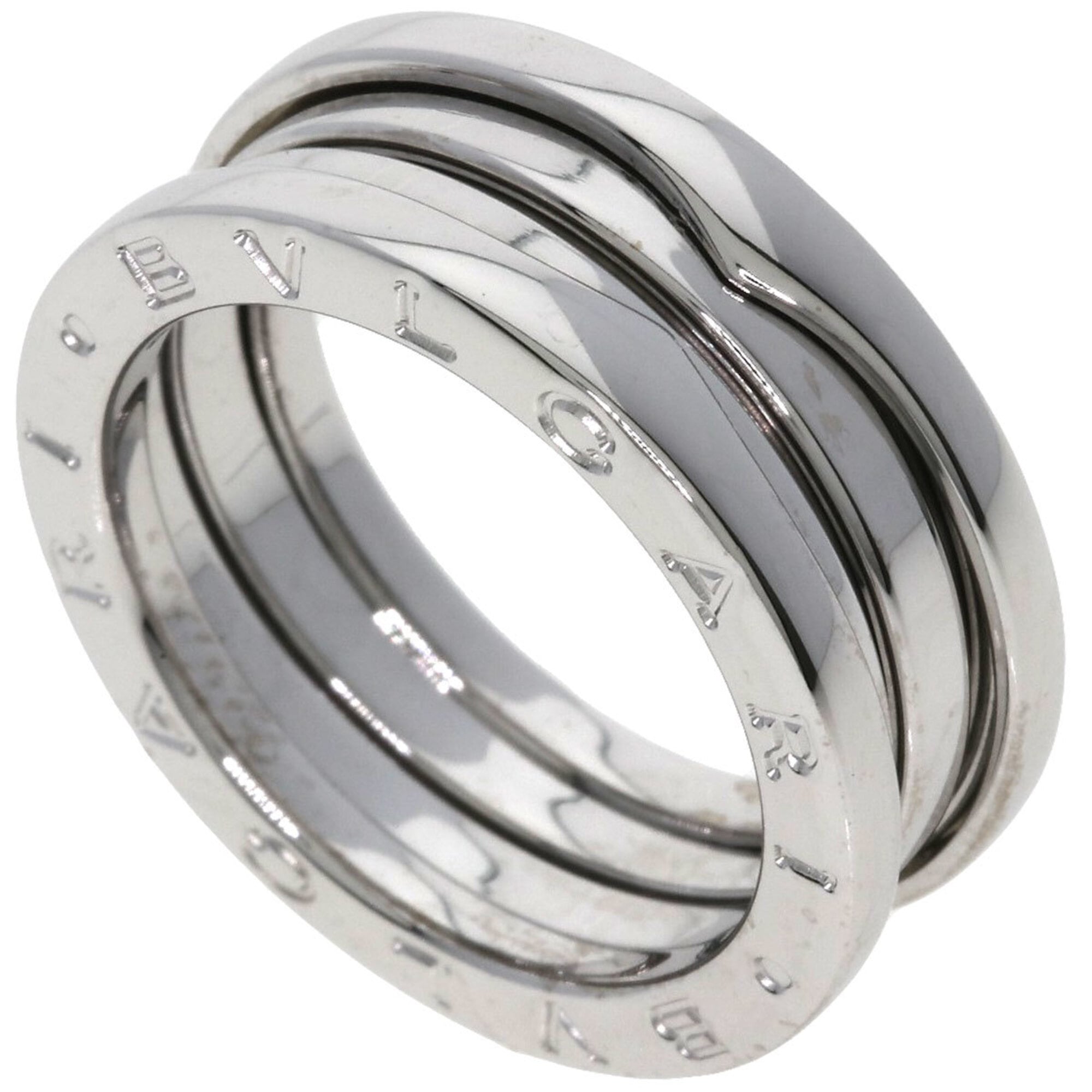 BVLGARI B-zero1 2-band ring #53, 18K white gold, women\'s.