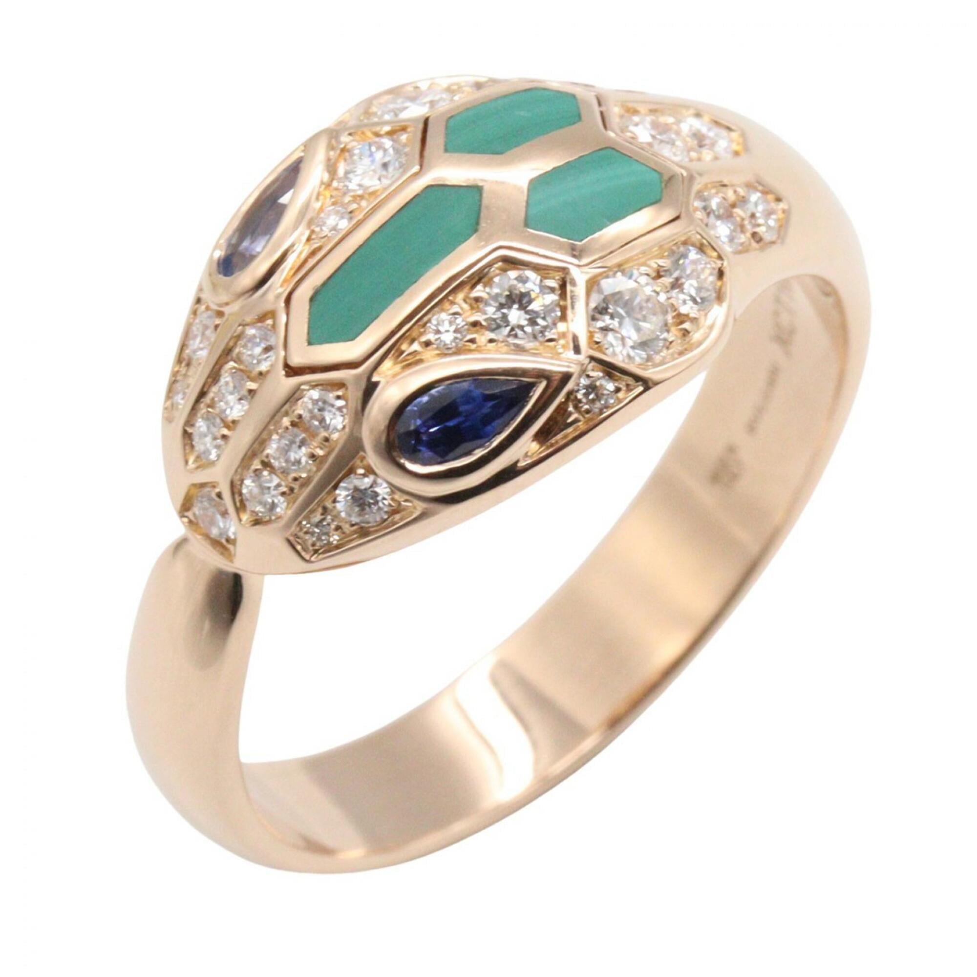 BVLGARI Serpenti Sapphire Diamond Malachite Ring - 18K Pink Gold (PG) Diamond, Sapphire, Women\'s To