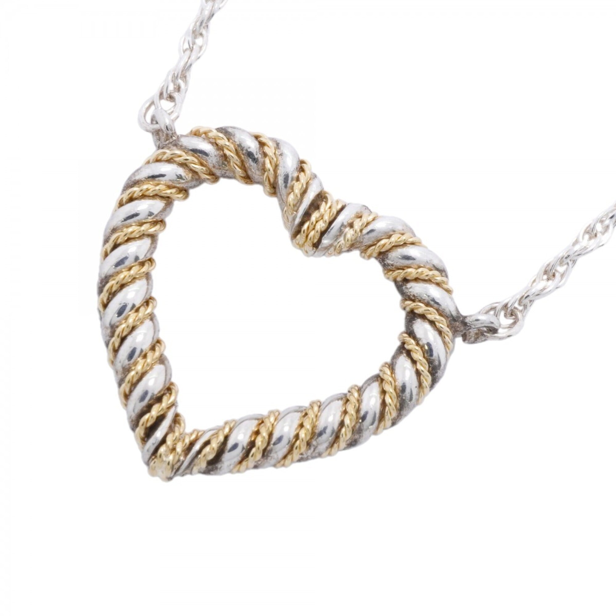 Tiffany & Co. Twist Heart Necklace, 18K Yellow Gold (KYG), Sterling Silver 925, Women\'s