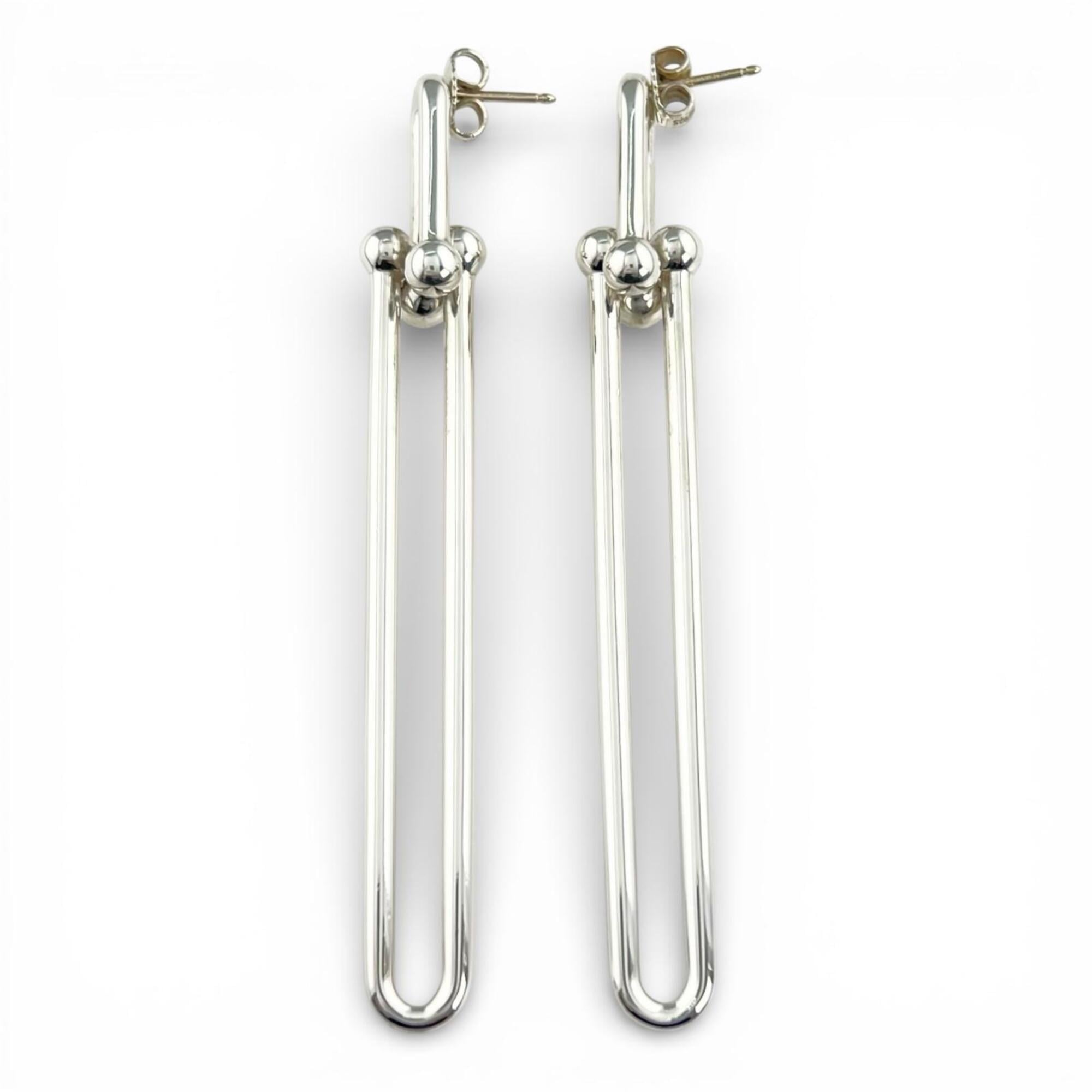 TIFFANY&Co. Tiffany HardWear Double Long Link Earrings, AG925 Sterling Silver, Made in Italy, Weight
