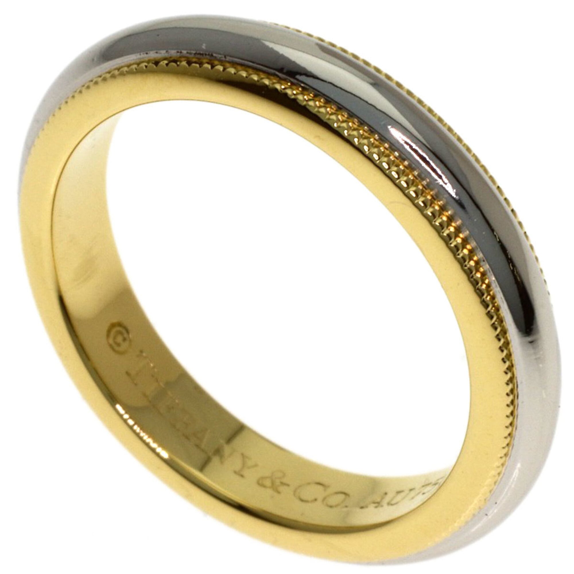 Tiffany & Co. Milgrain Ring, Platinum PT950/18K Yellow Gold, Women\'s.