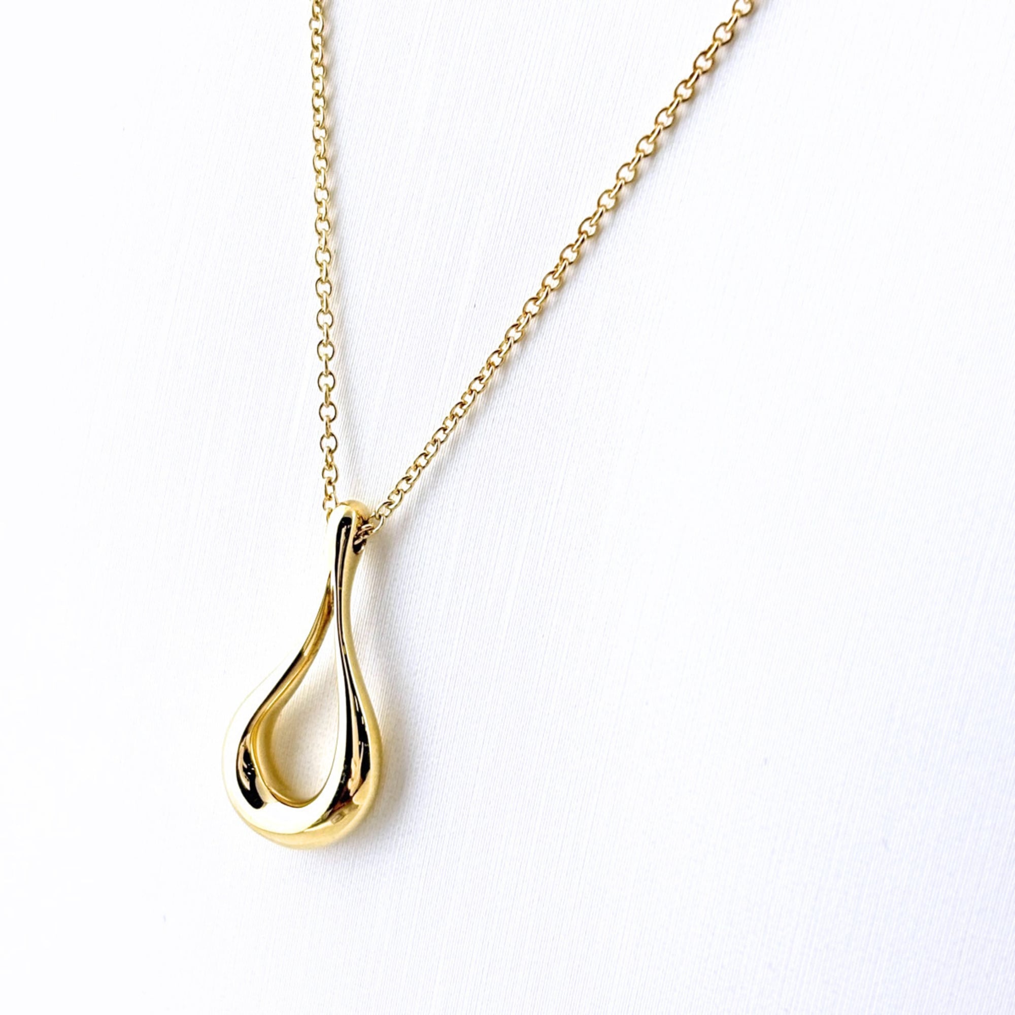 Tiffany & Co. Open Teardrop Necklace, YG Yellow Gold 750, Women\'s Necklace