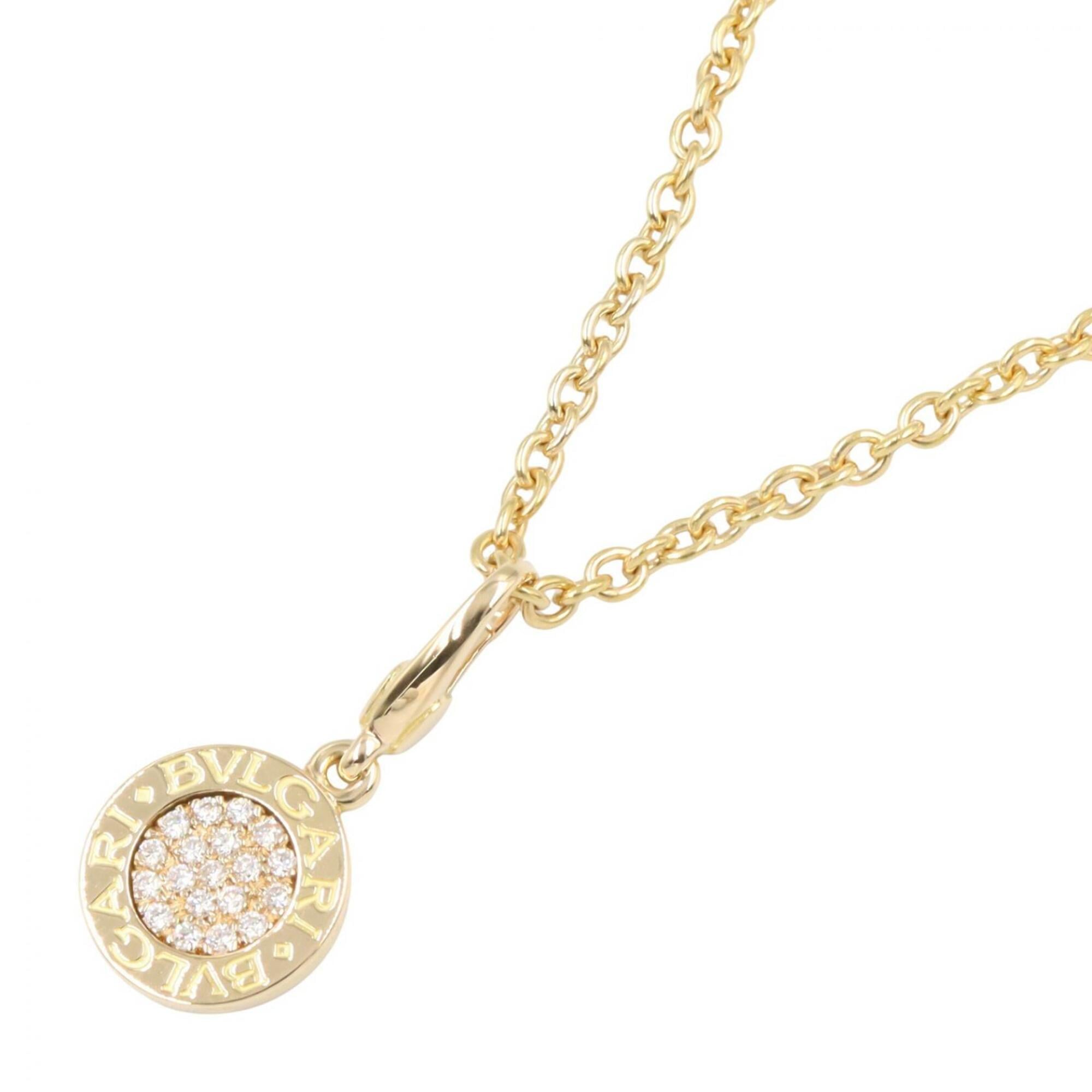 BVLGARI Diamond Necklace, 18K (Yellow Gold) Women\'s, Gold Tone, Clear Tone