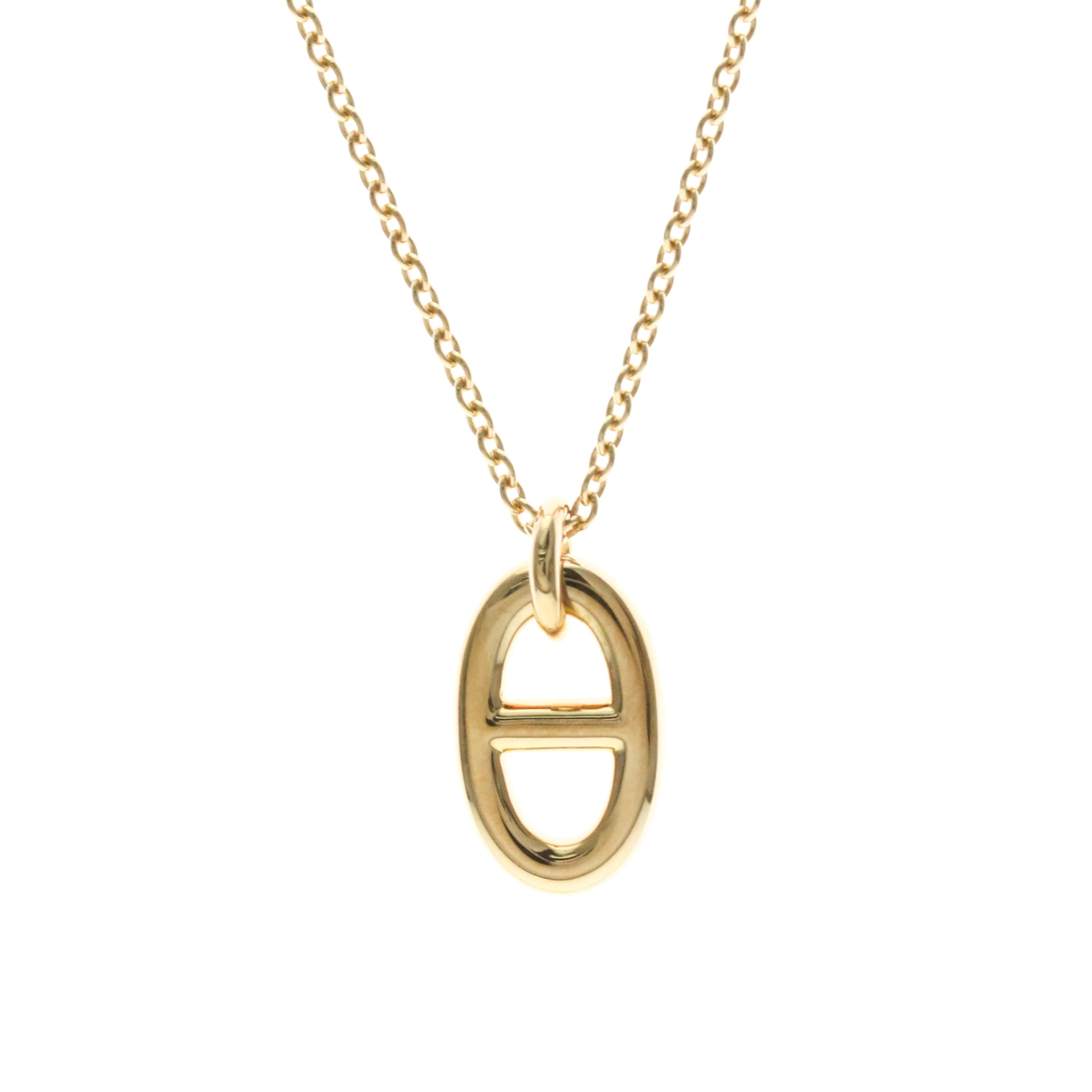 Hermes Chaine D\'Ancre Pink Gold (18K) No Stone Men,Women Fashion Pendant Necklace (Pink Gold)