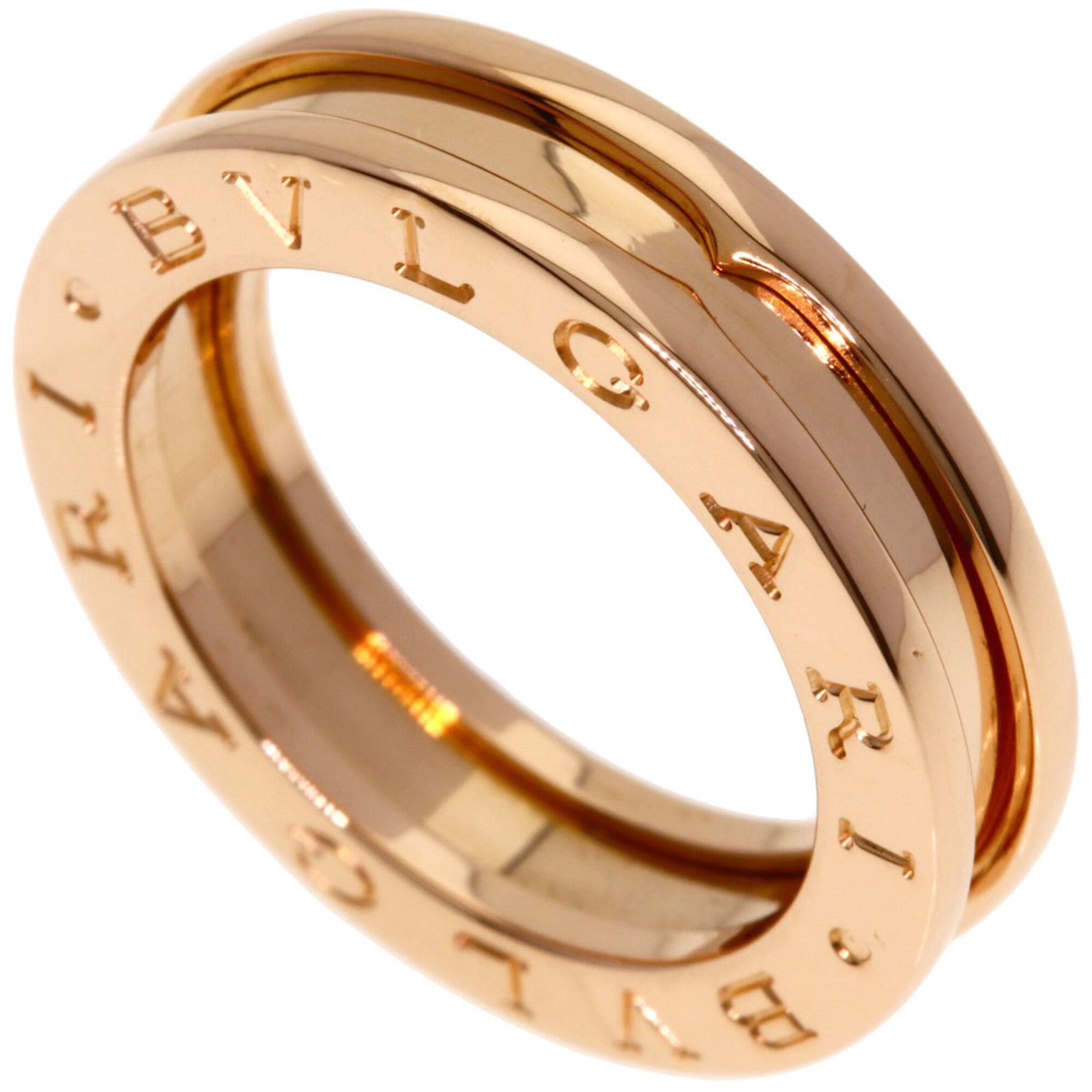 BVLGARI B-zero1 1-band #50 Ring, 18K Pink Gold, Women\'s.