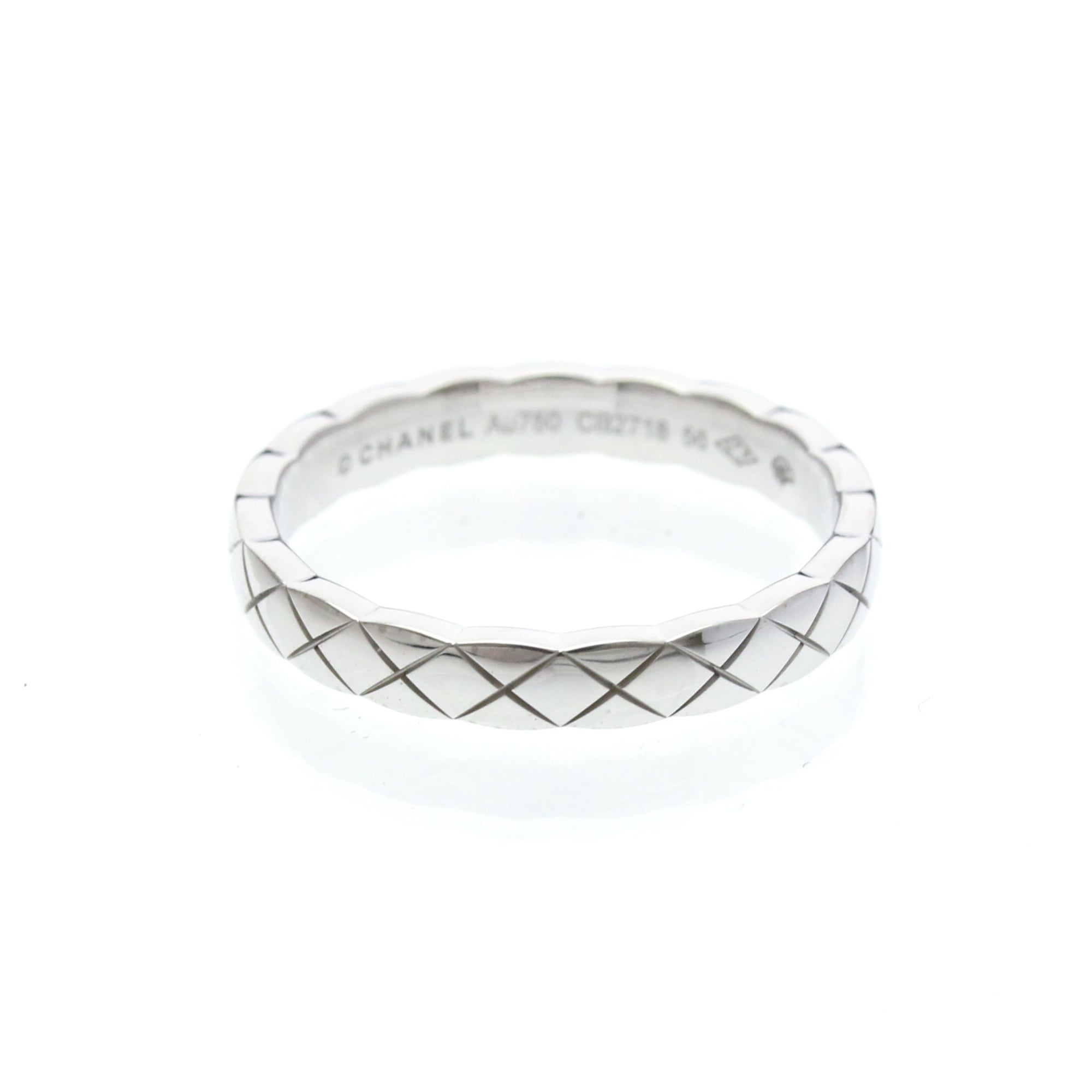 Chanel Coco Crush Ring Mini Model White Gold (18K) Fashion No Stone Band Ring Silver