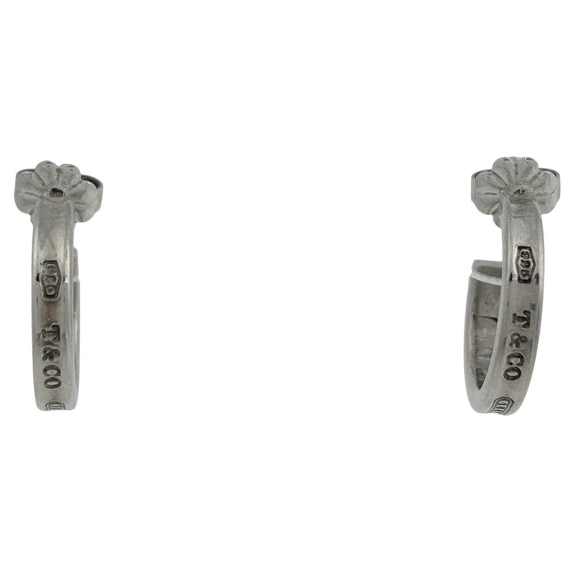 Tiffany & Co. Narrow Hoop Earrings 1837 Sterling Silver 925 Women\'s