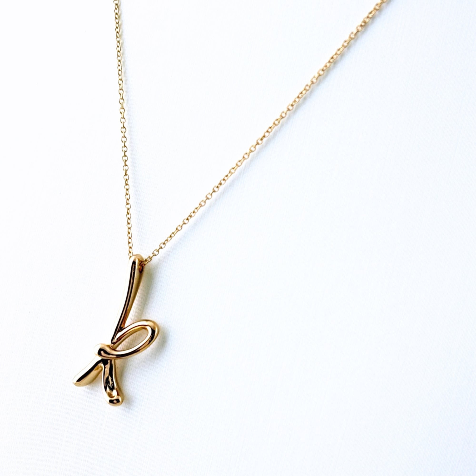 Tiffany & Co. Letter Necklace, Pink Gold (PG) 750, Women\'s Necklace