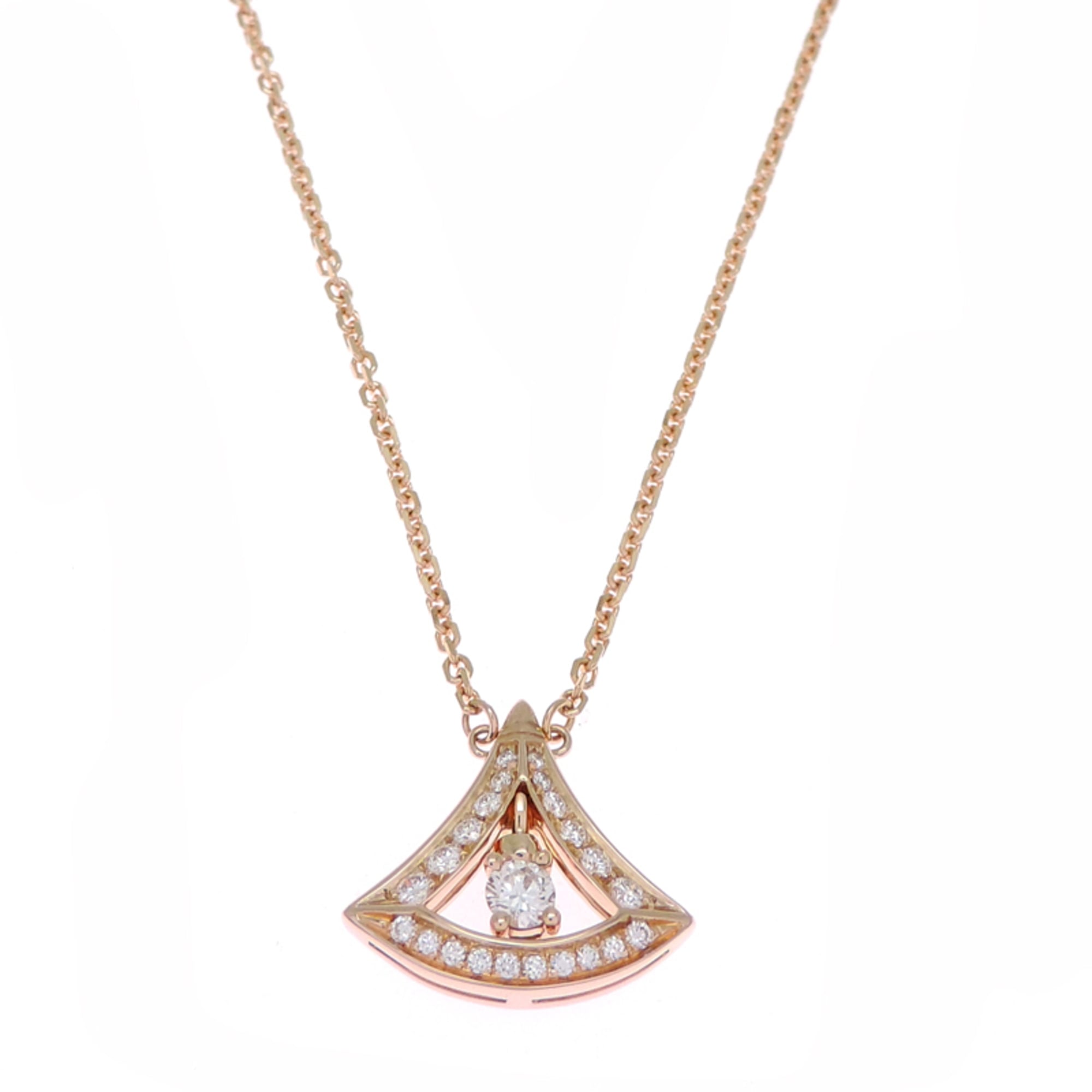 Bvlgari Diva\'s Dream Diamond Women\'s Necklace, 750 Pink Gold
