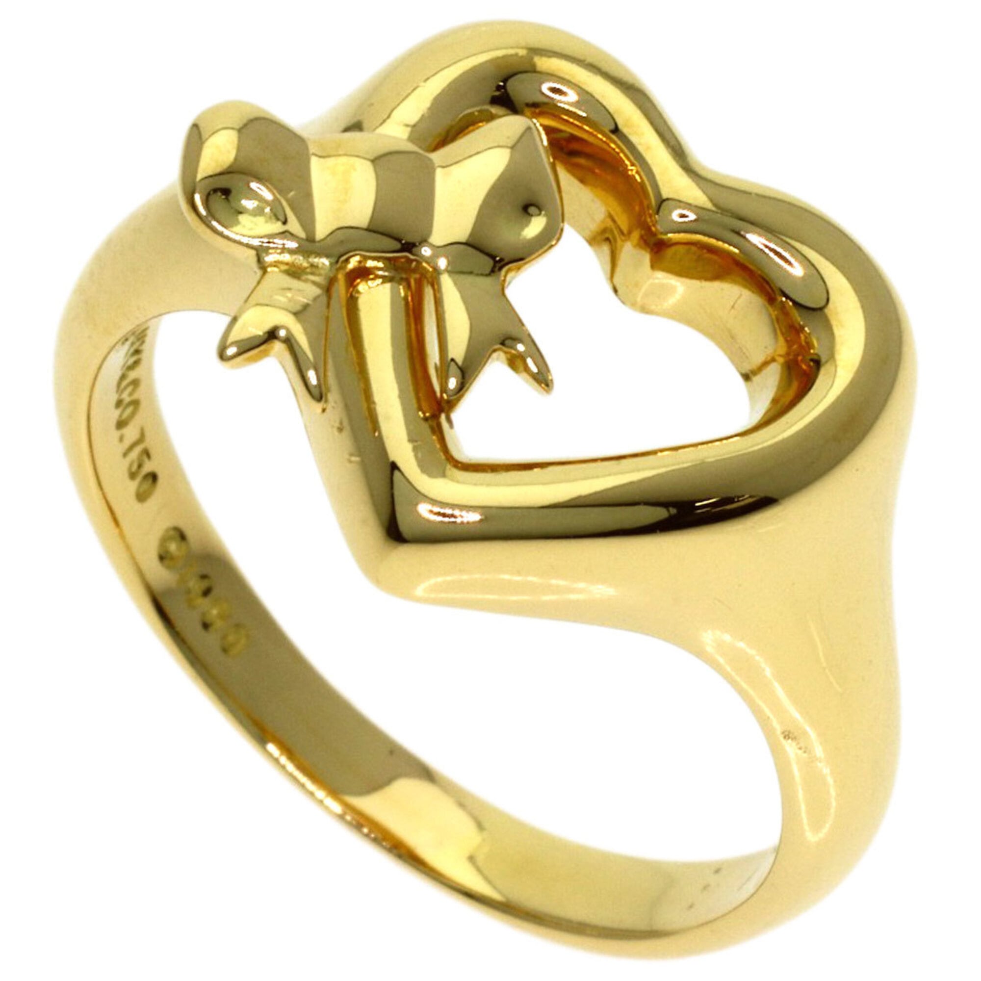 Tiffany & Co. Ribbon Heart Ring, 18K Yellow Gold, Women\'s Ring.