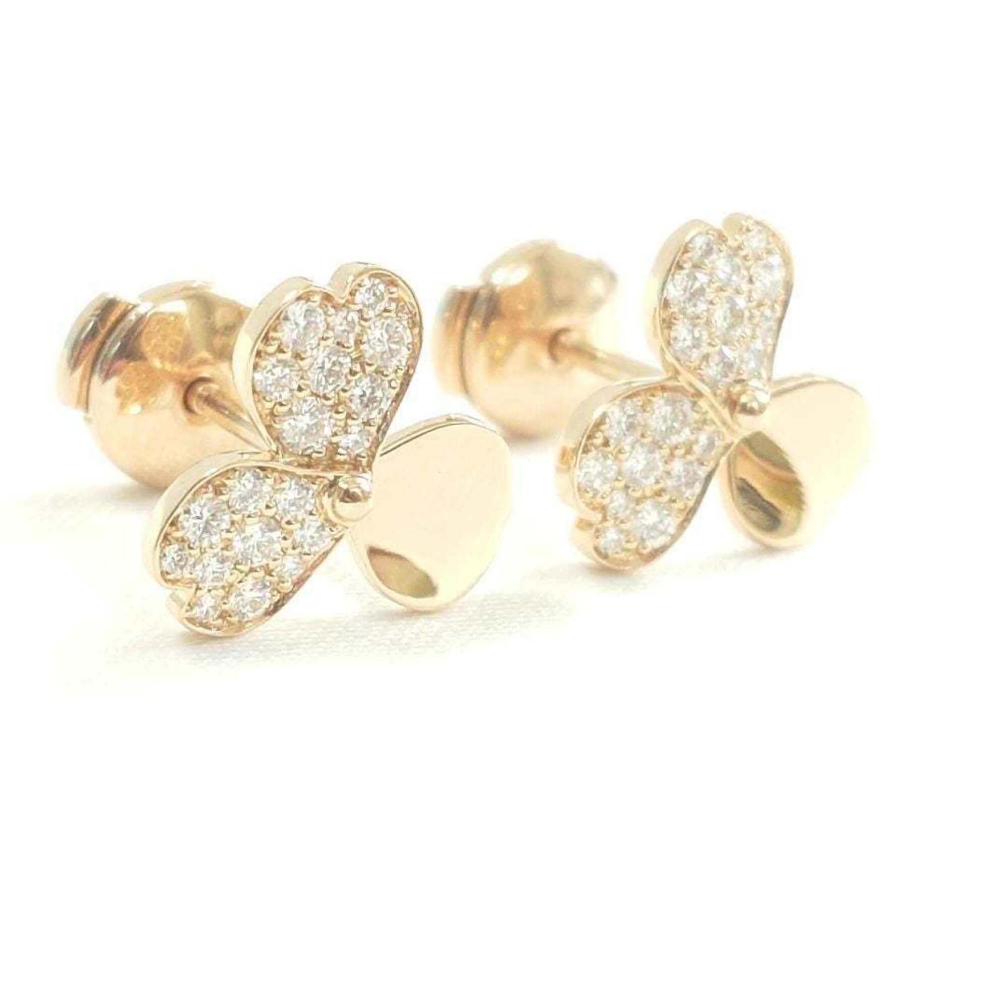 Tiffany & Co. 18K Pink Gold Paper Flower Diamond Earrings 7317