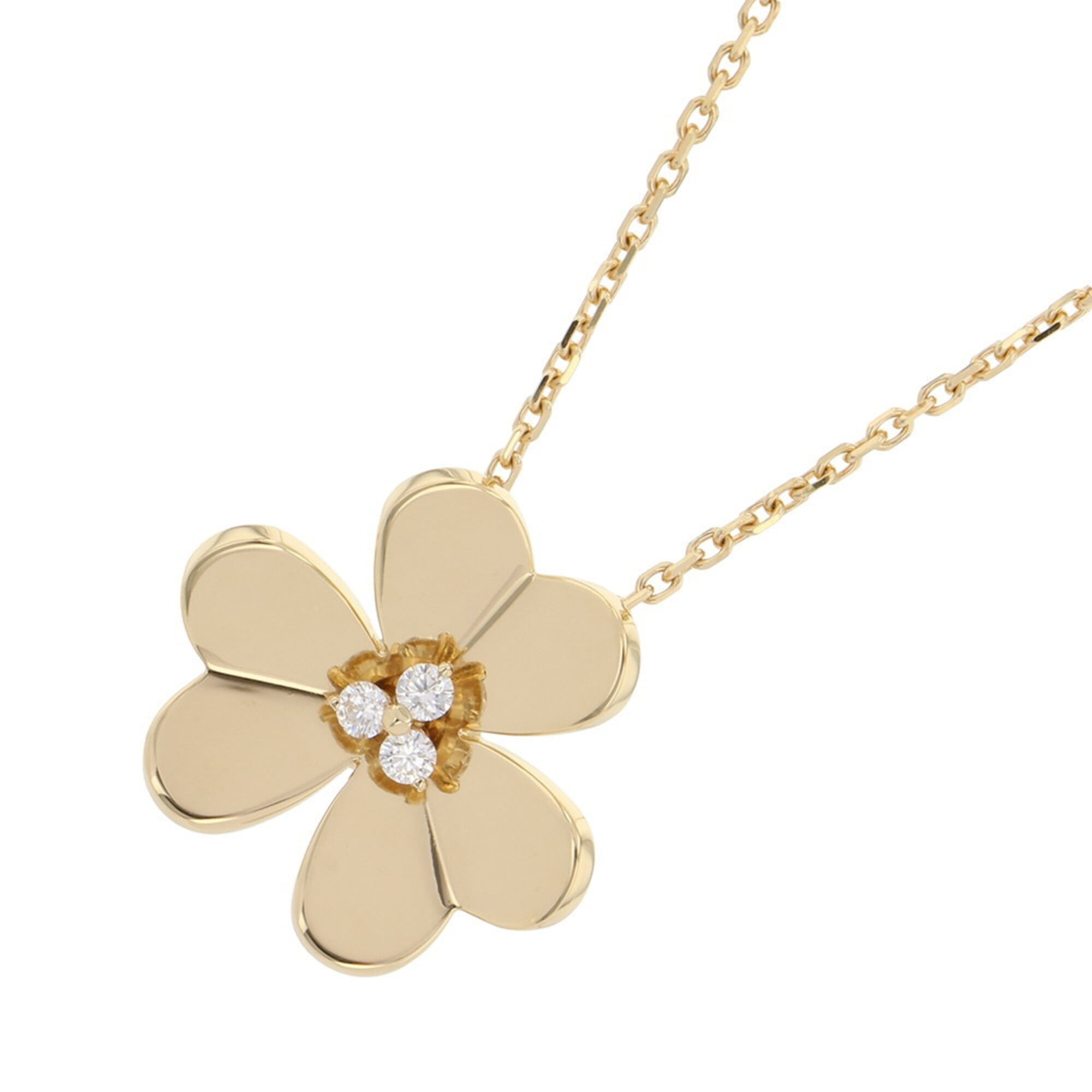 Van Cleef & Arpels Frivole Pendant Large Model Necklace with 3 Diamonds (0.16ct total) in 18K Yellow