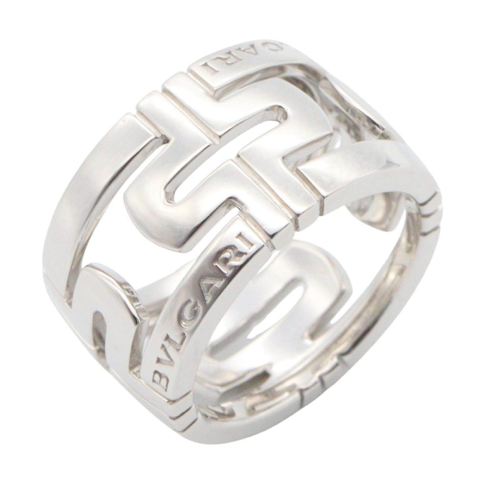 Bulgari BVLGARI Parentesi Ring, Jewelry, 18KWG (White Gold), Women\'s, Silver Tone