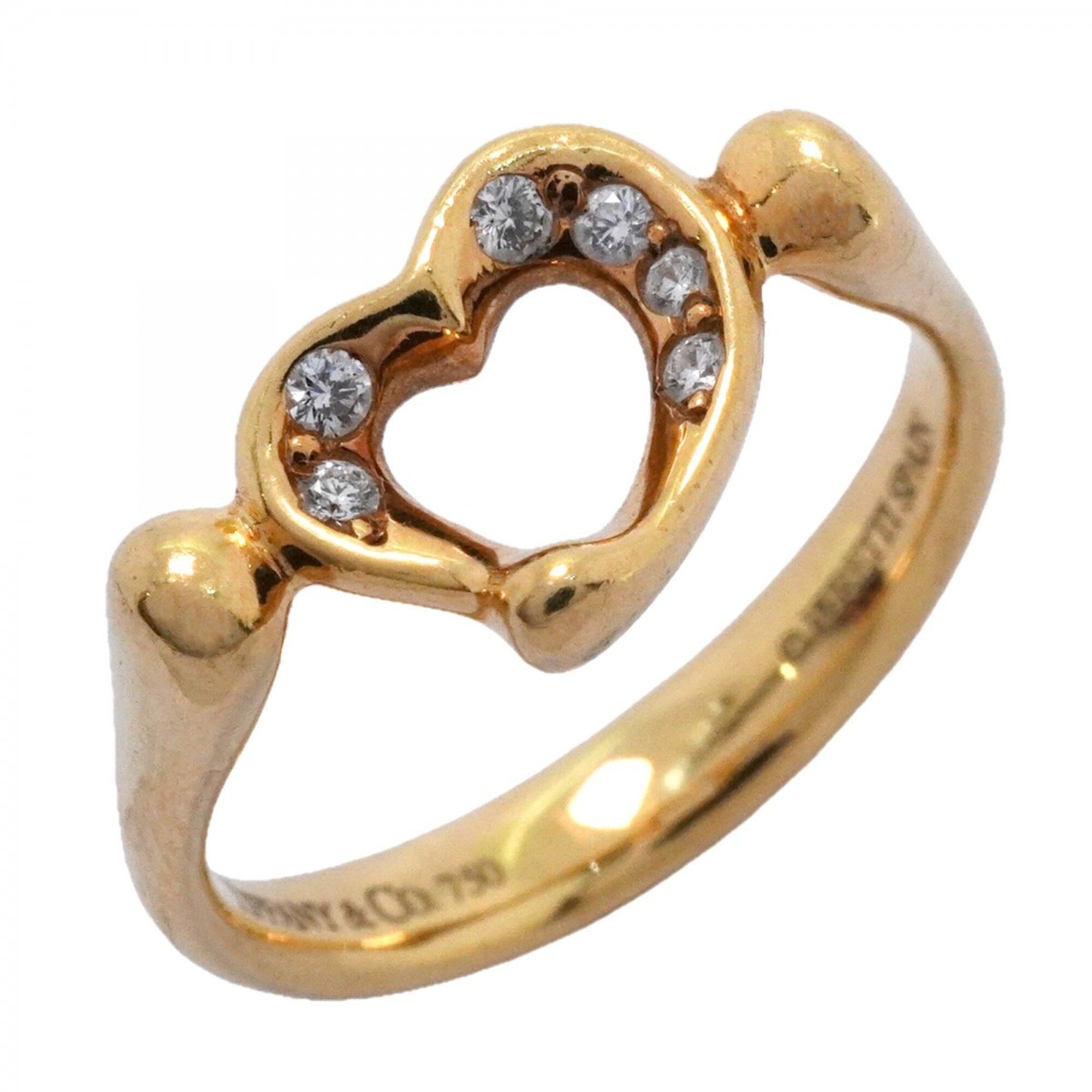 Tiffany & Co. Heart Ring, 18K Yellow Gold, Diamond, Size 9, Women\'s