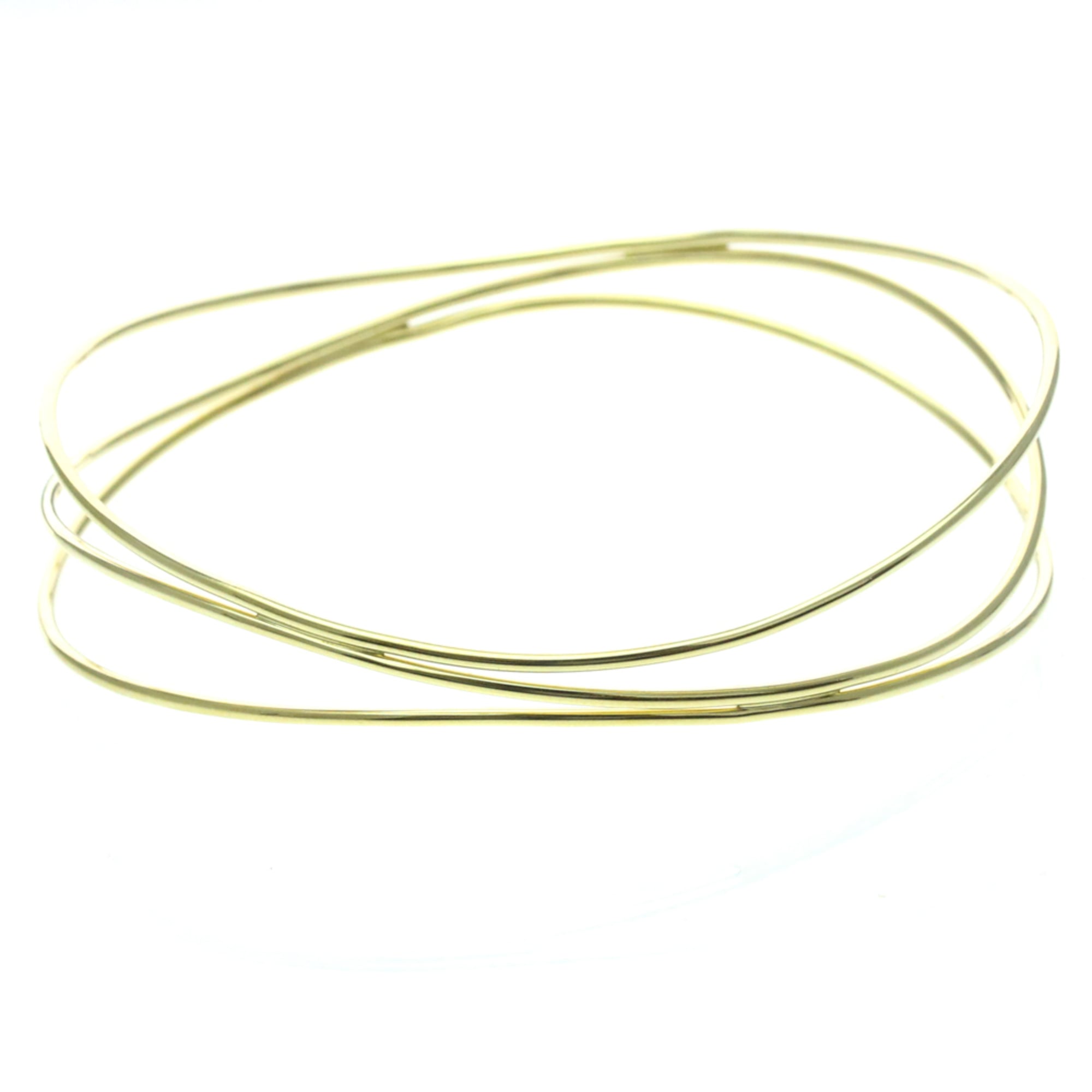 Tiffany Wave 3 Row Bracelet Yellow Gold (18K) No Stone Men,Women Necklace