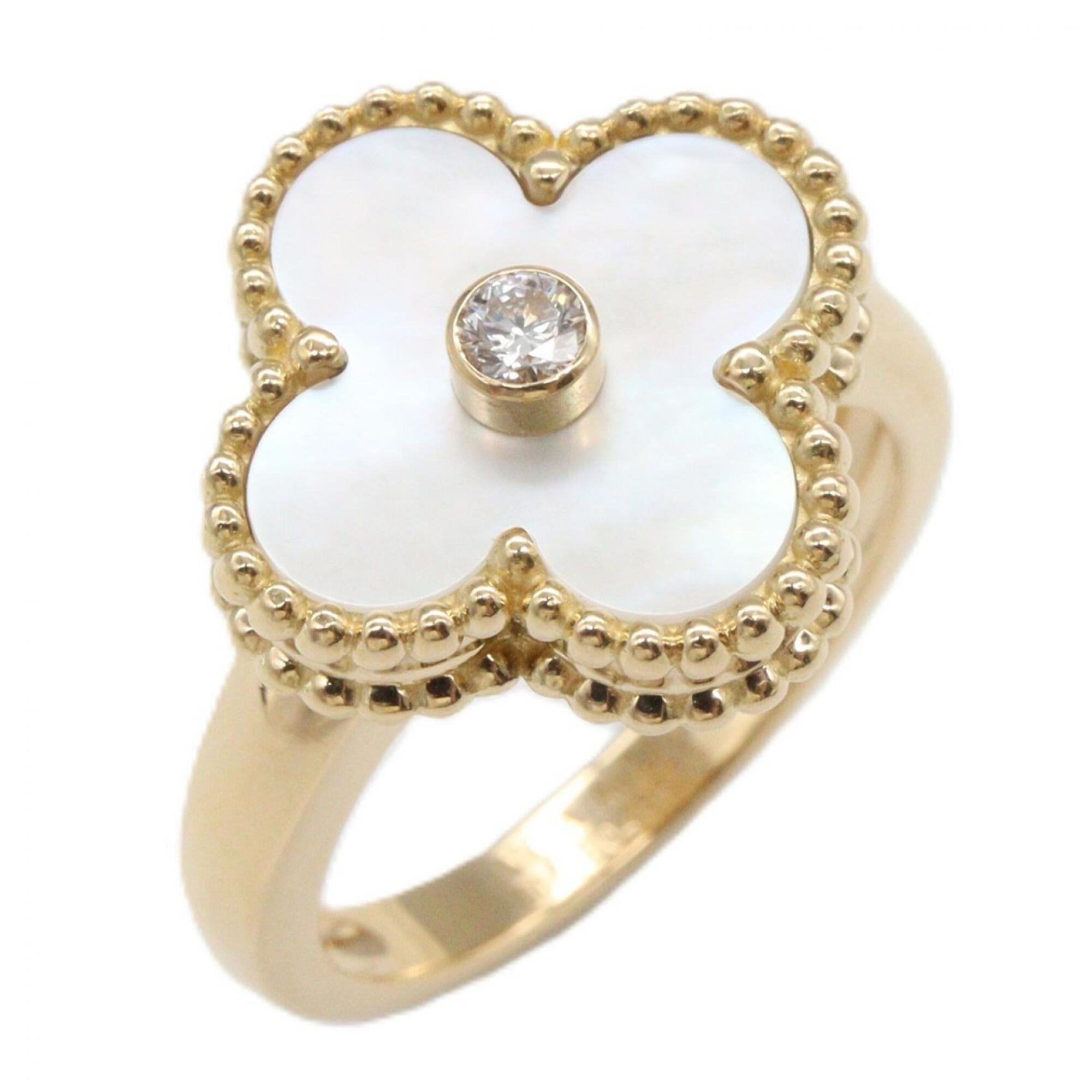 Van Cleef & Arpels Vintage Alhambra 1PD Ring - 18K (Yellow Gold) Diamond, Mother-of-Pearl Women\'s G