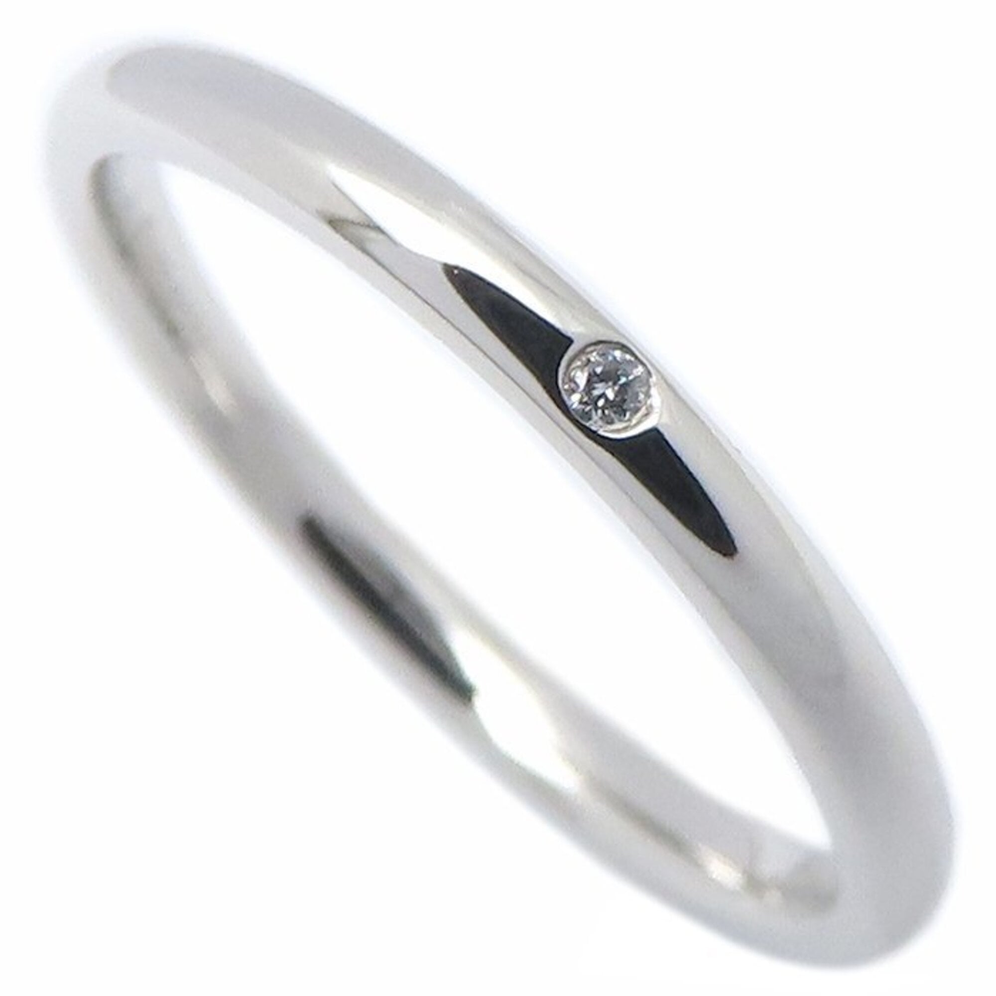 TIFFANY&Co. Tiffany Stacking Band Ring, 1P Diamond, Pt950, Women\'s, 295710