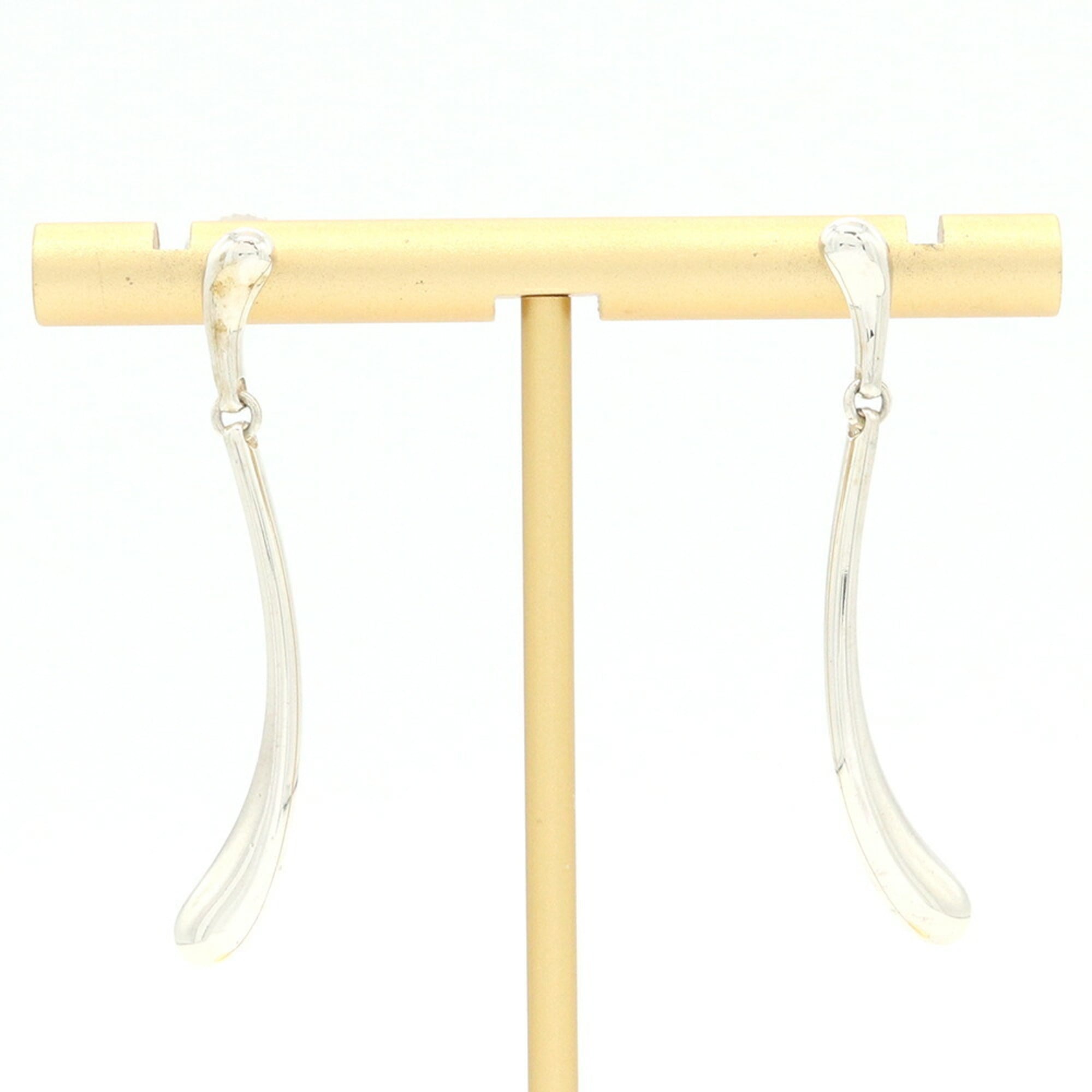 Tiffany & Co. Elsa Peretti Elongated Teardrop Earrings, Sterling Silver 925, Drop Women\'s.
