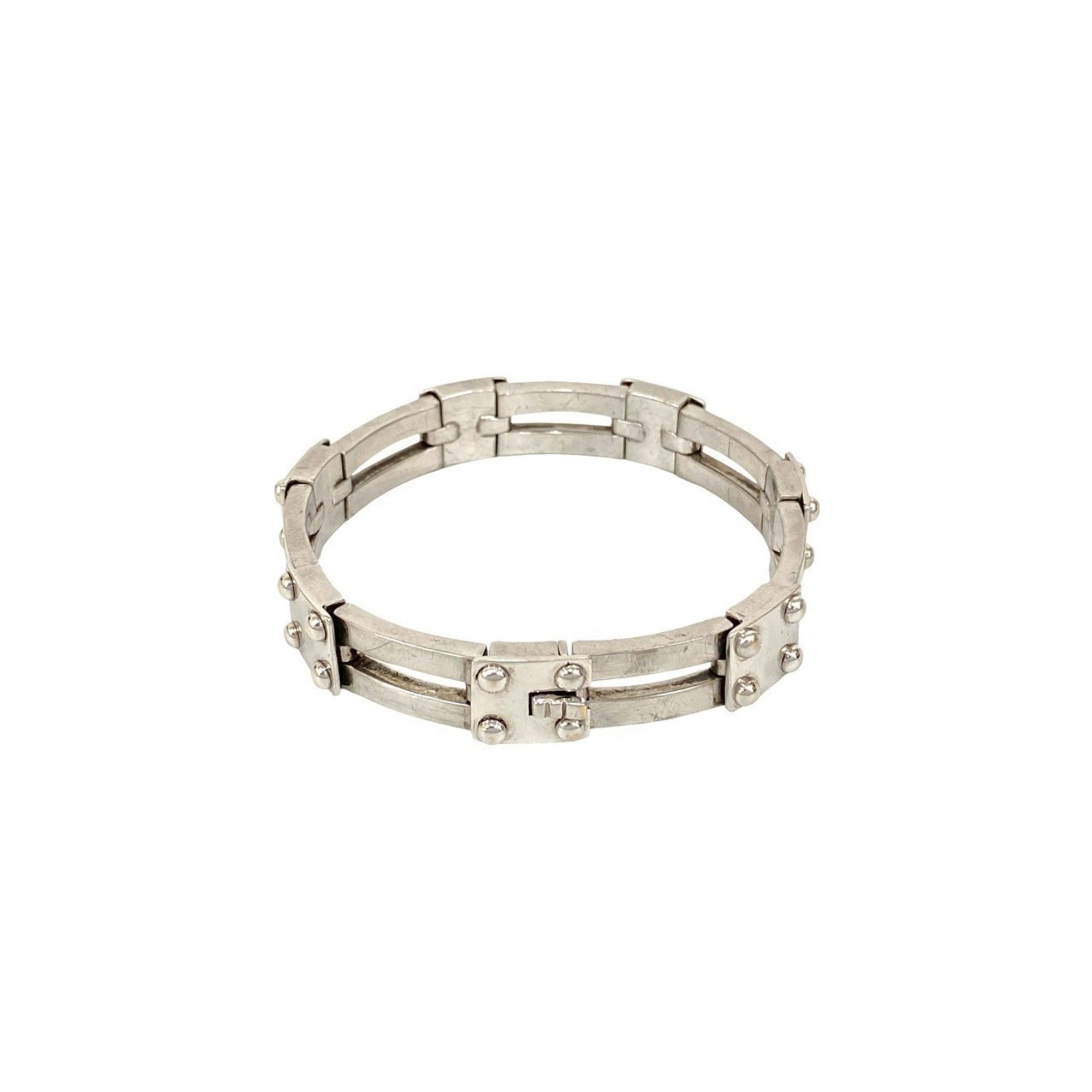 HERMES Gate Motif Bracelet in Silver 925, Bangle, 60822
