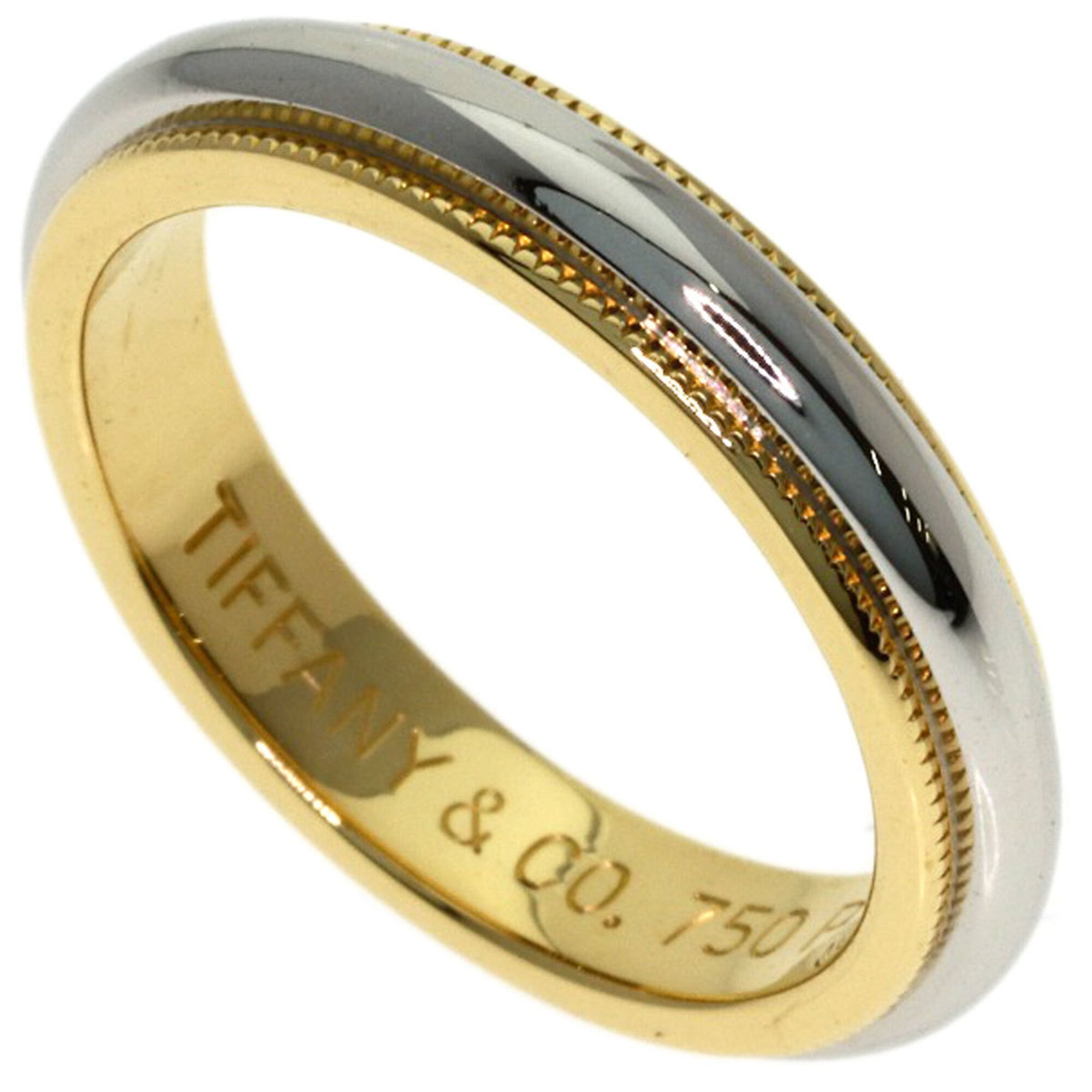 Tiffany & Co. Milgrain Ring, 18K Yellow Gold/PT950, Women\'s.