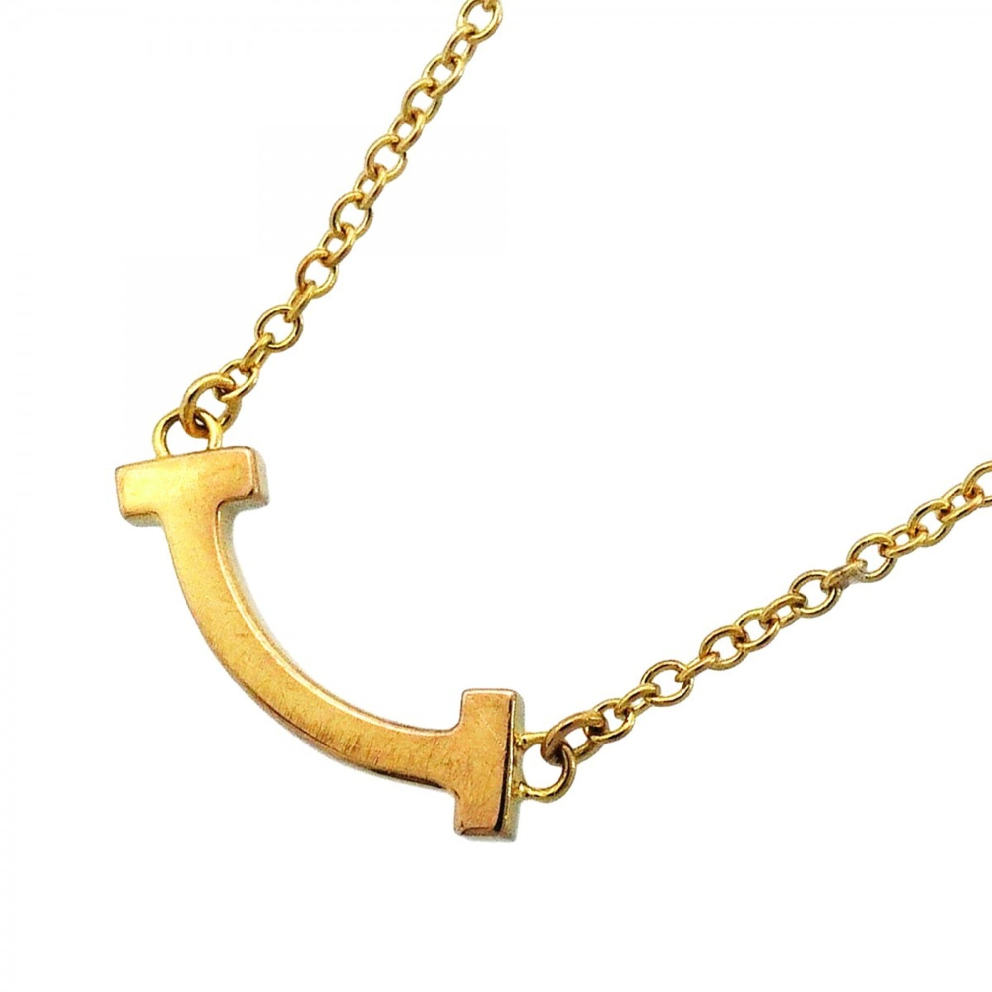 Tiffany & Co. T Smile Mini Necklace, 18K Yellow Gold, Women\'s