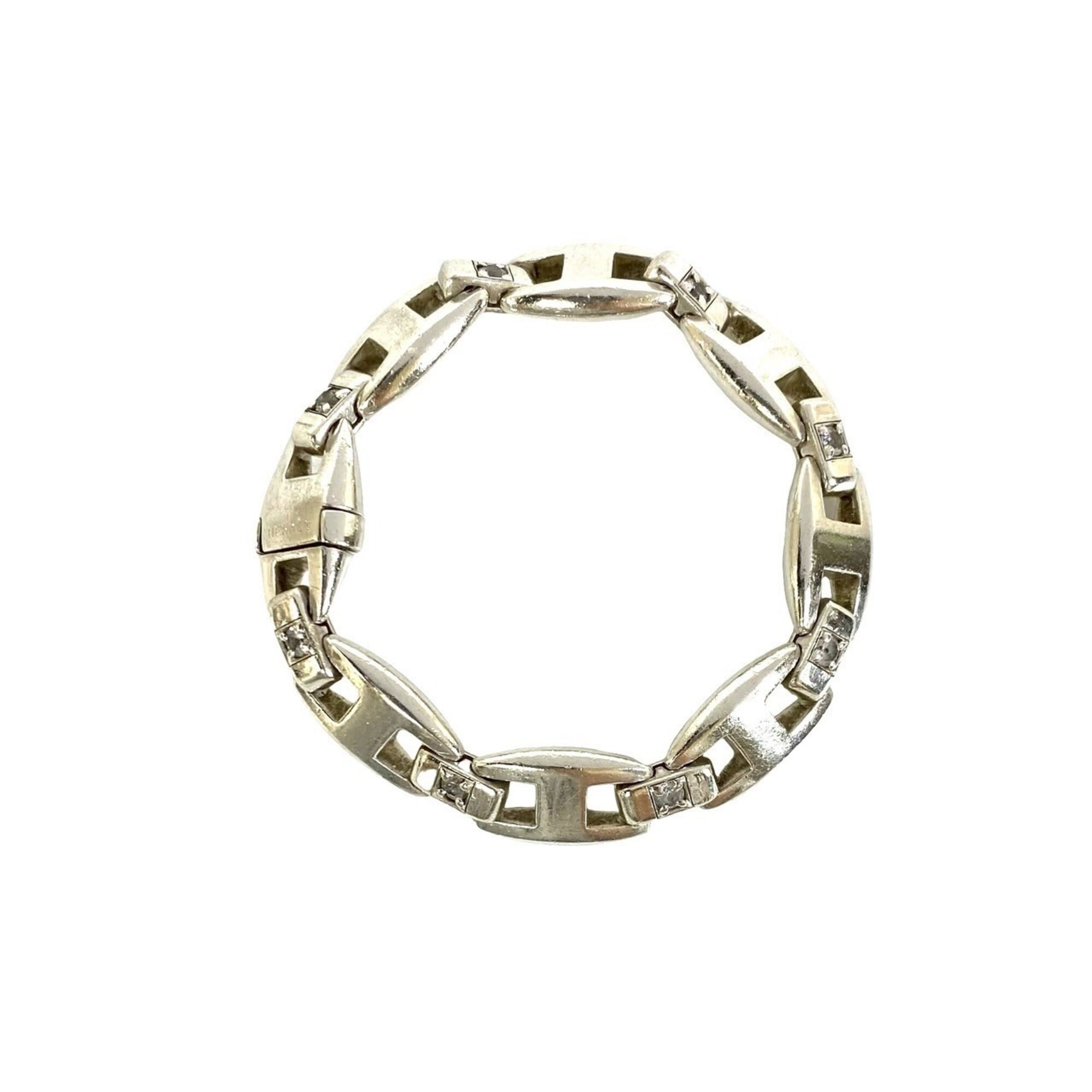 HERMES Vintage Cassiopeia Sterling Silver 925 Bracelet Bangle Accessory 59471