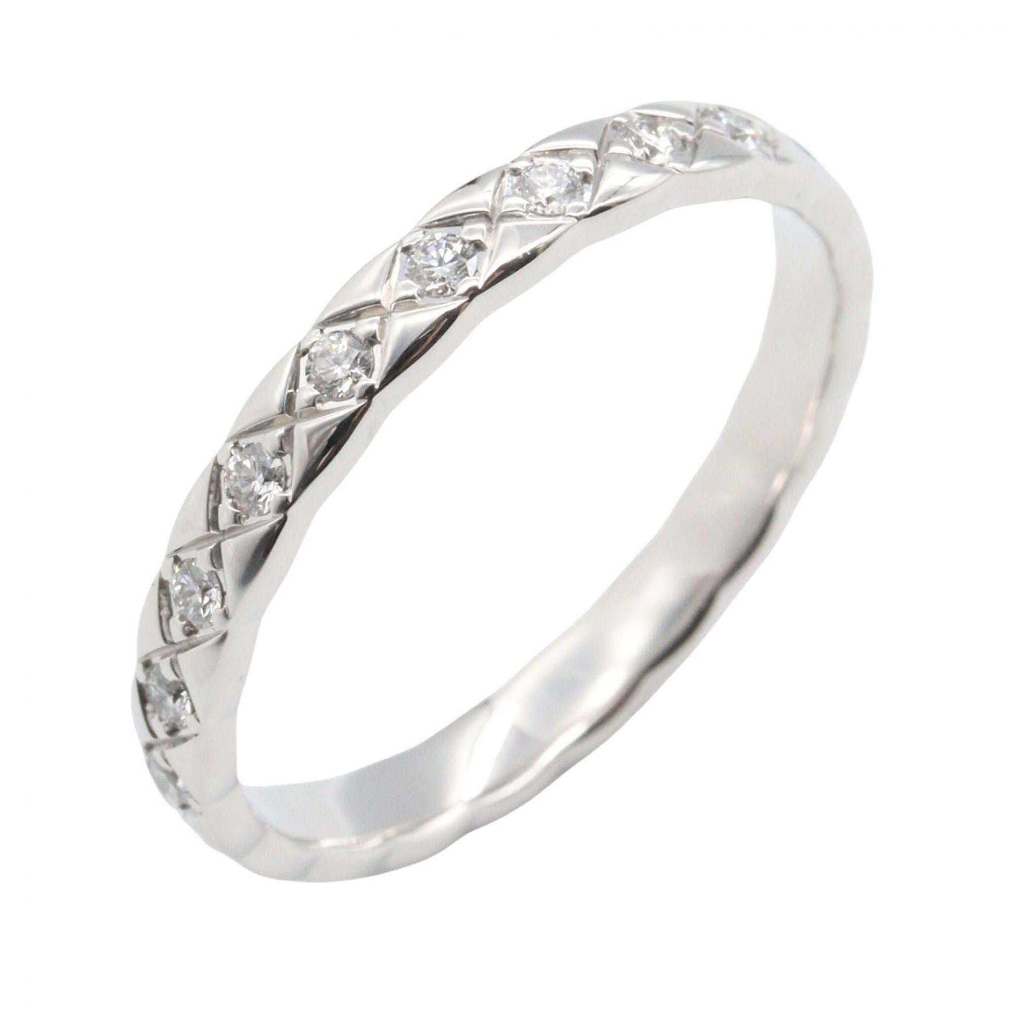 Chanel Coco Crush Ring, Diamond 18K White Gold (18KWG), Women\'s, Silver/Clear Tone, J11871