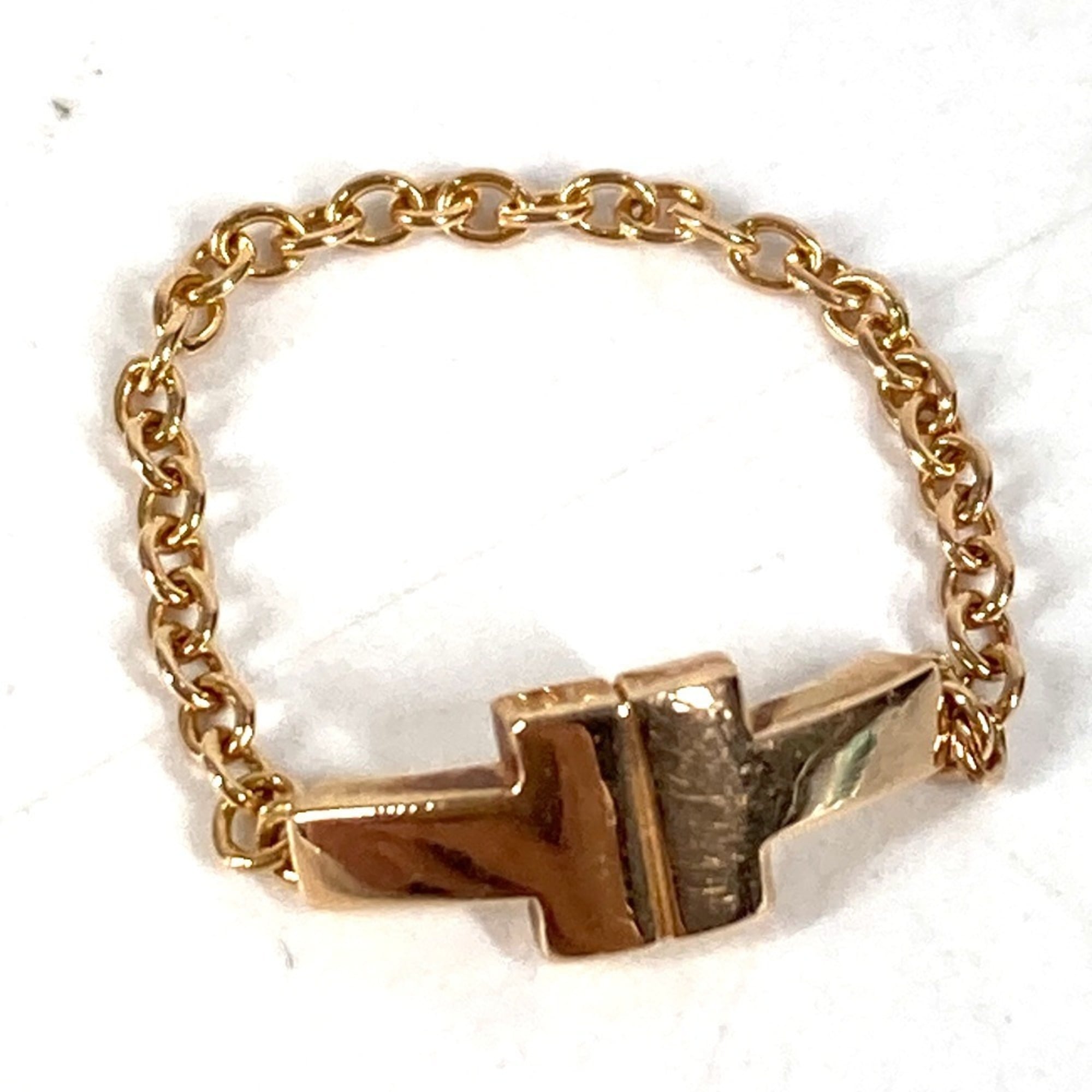 TIFFANY&Co. Tiffany & Co. Jewelry 18K Gold T TWO Chain Ring - YG750 Women\'s