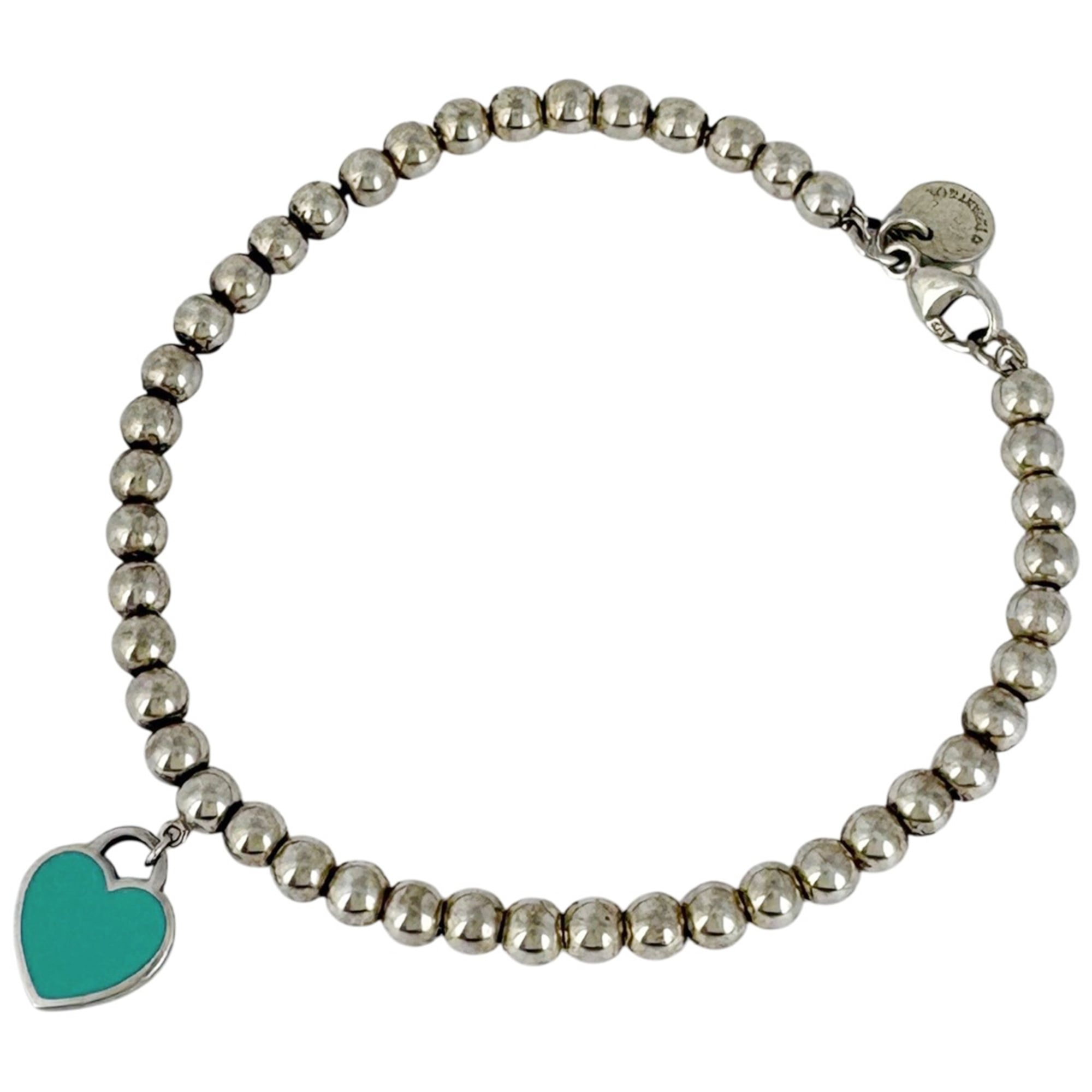 Tiffany & Co. Return to Mini Heart Bracelet with Ball Chain, Sterling Silver 925, Women\'s.