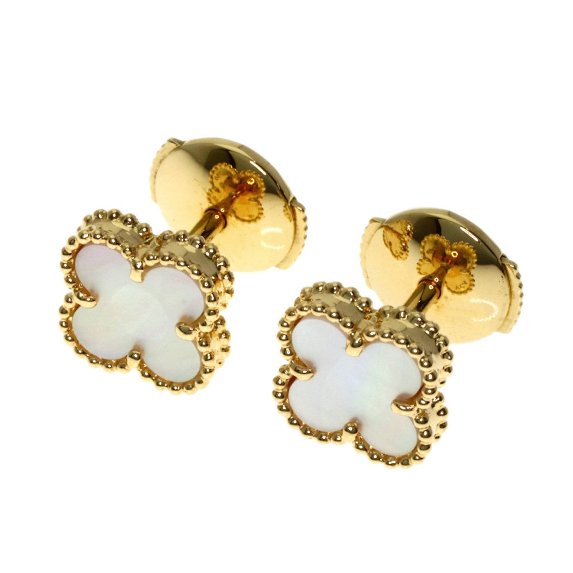 Van Cleef & Arpels Sweet Alhambra Earrings, 18K Yellow Gold, Women\'s