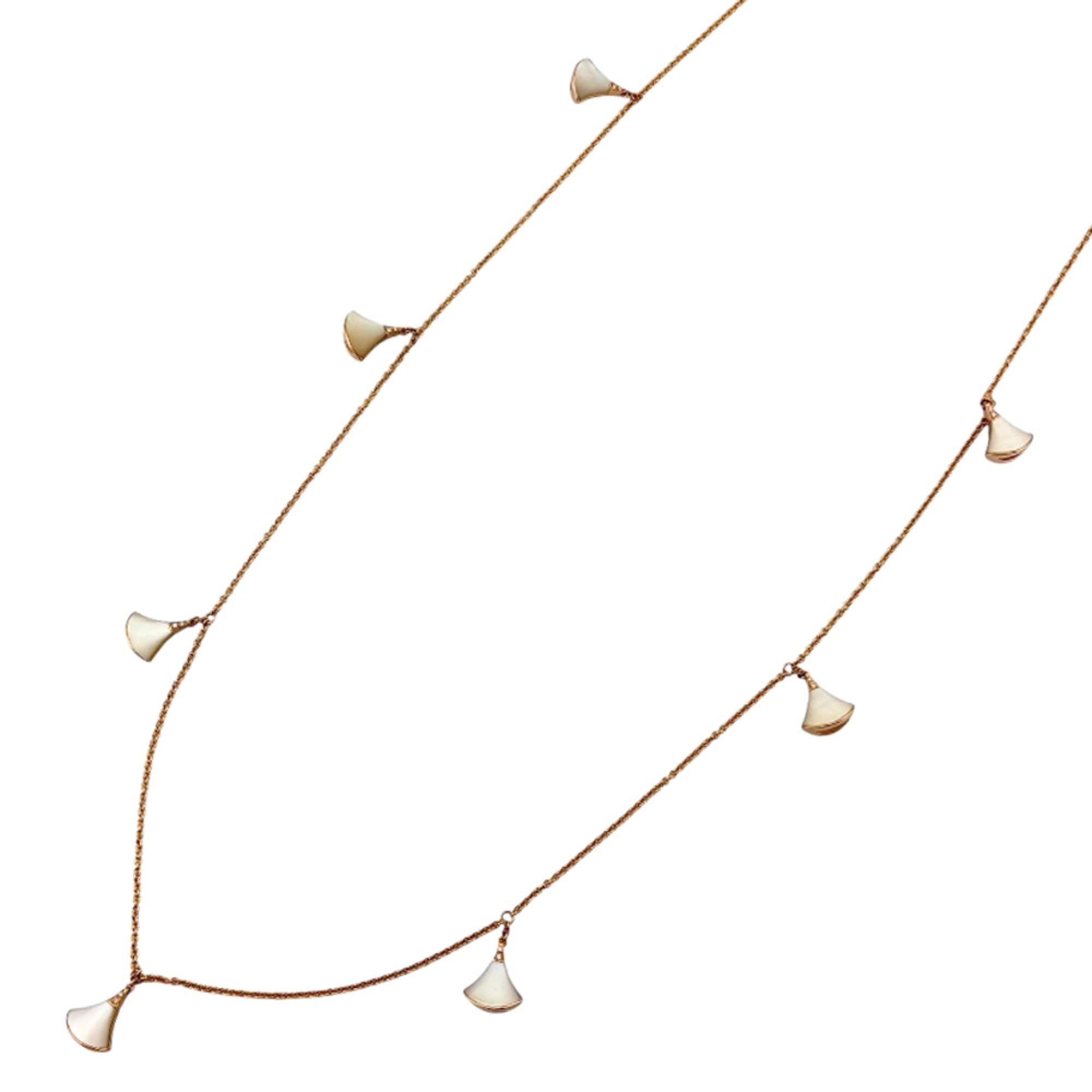 Bvlgari Bulgari Diva Dream Necklace, 18K Pink Gold, Mother-of-Pearl, Diamond, Women\'s Long Necklace