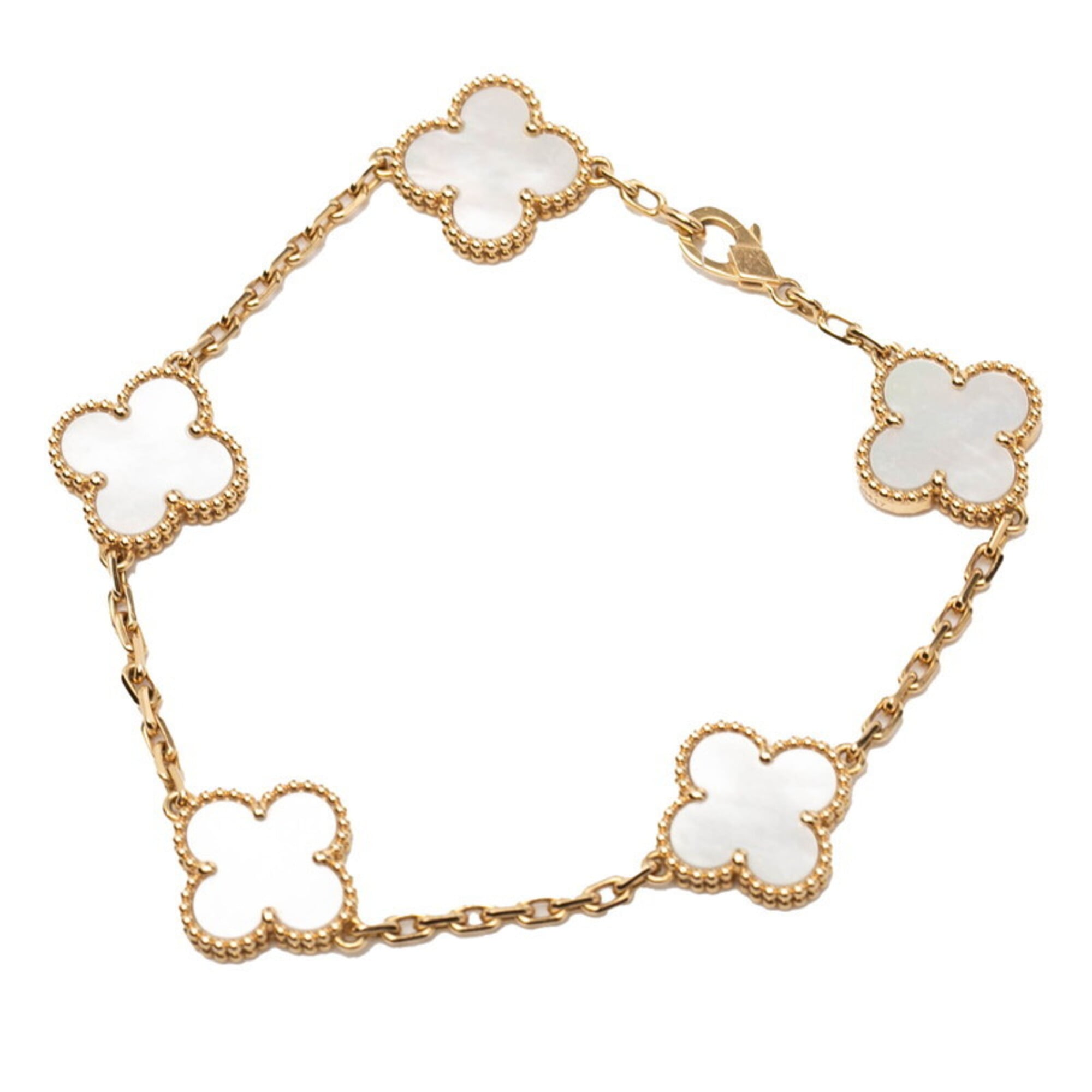 Van Cleef & Arpels Vintage Alhambra Bracelet VCARA41800 18KYG Yellow Gold Mother-of-Pearl Women\'s