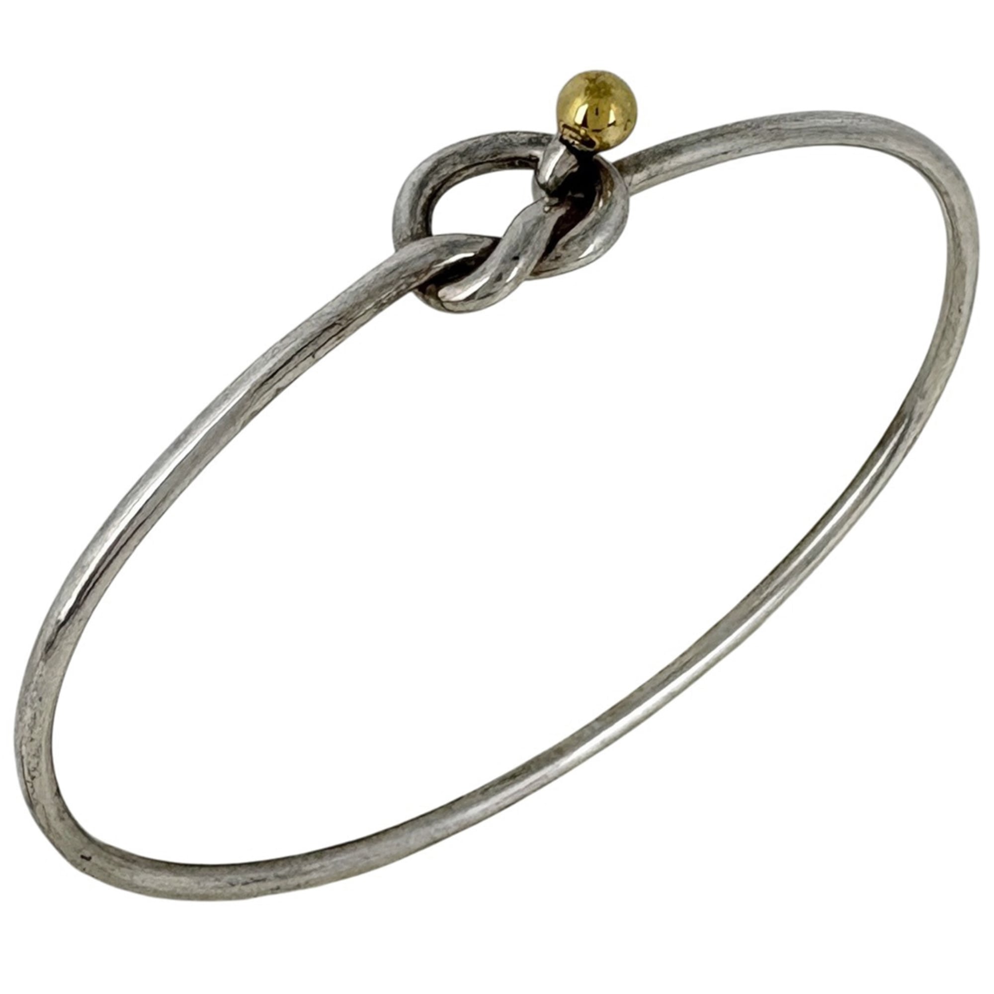 Tiffany & Co. Hook Eye Bangle Bracelet, Sterling Silver 925/750, Silver/Gold, Women\'s