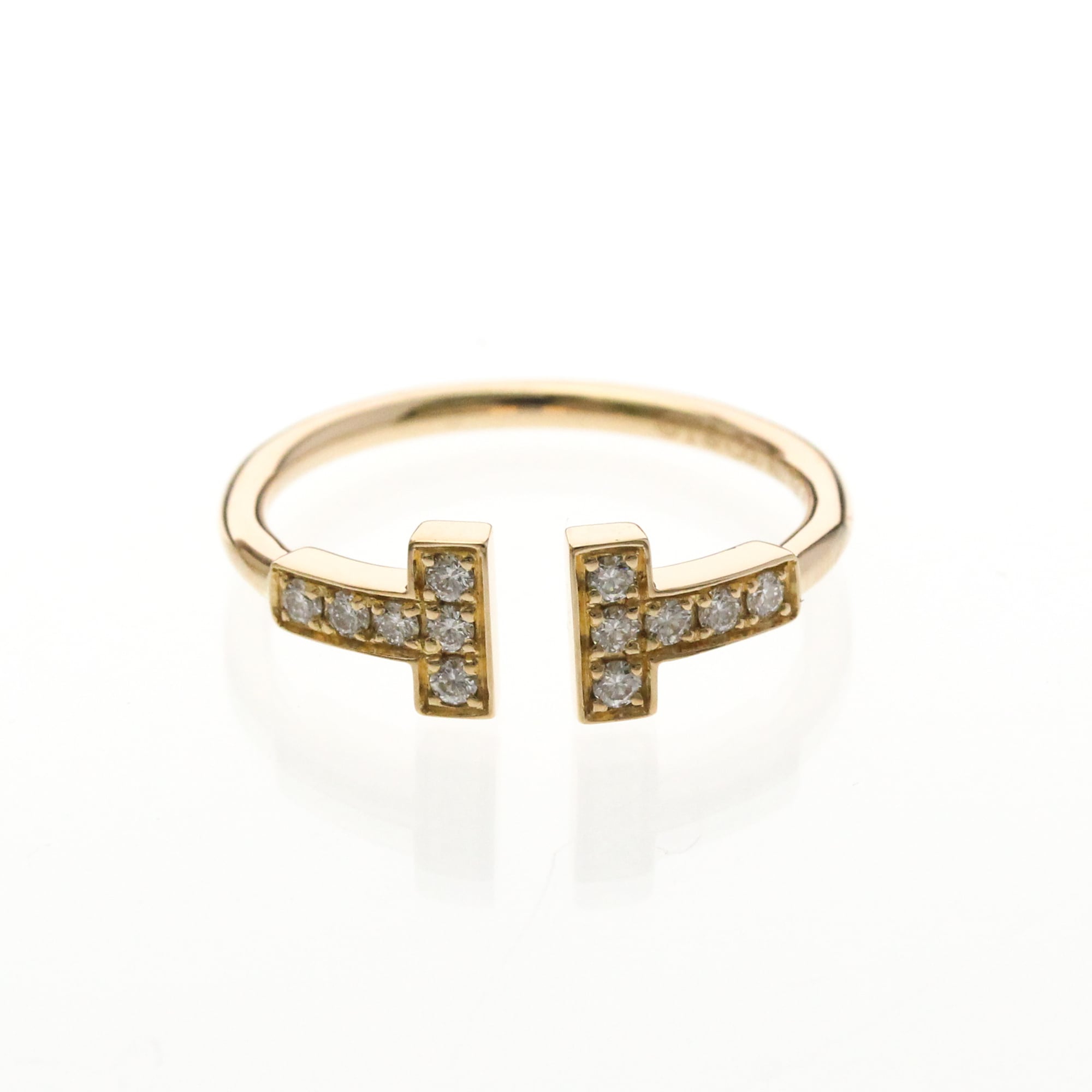 Tiffany T-wire Ring With Diamonds Pink Gold (18K) Fashion Diamond Band Ring Pink Gold