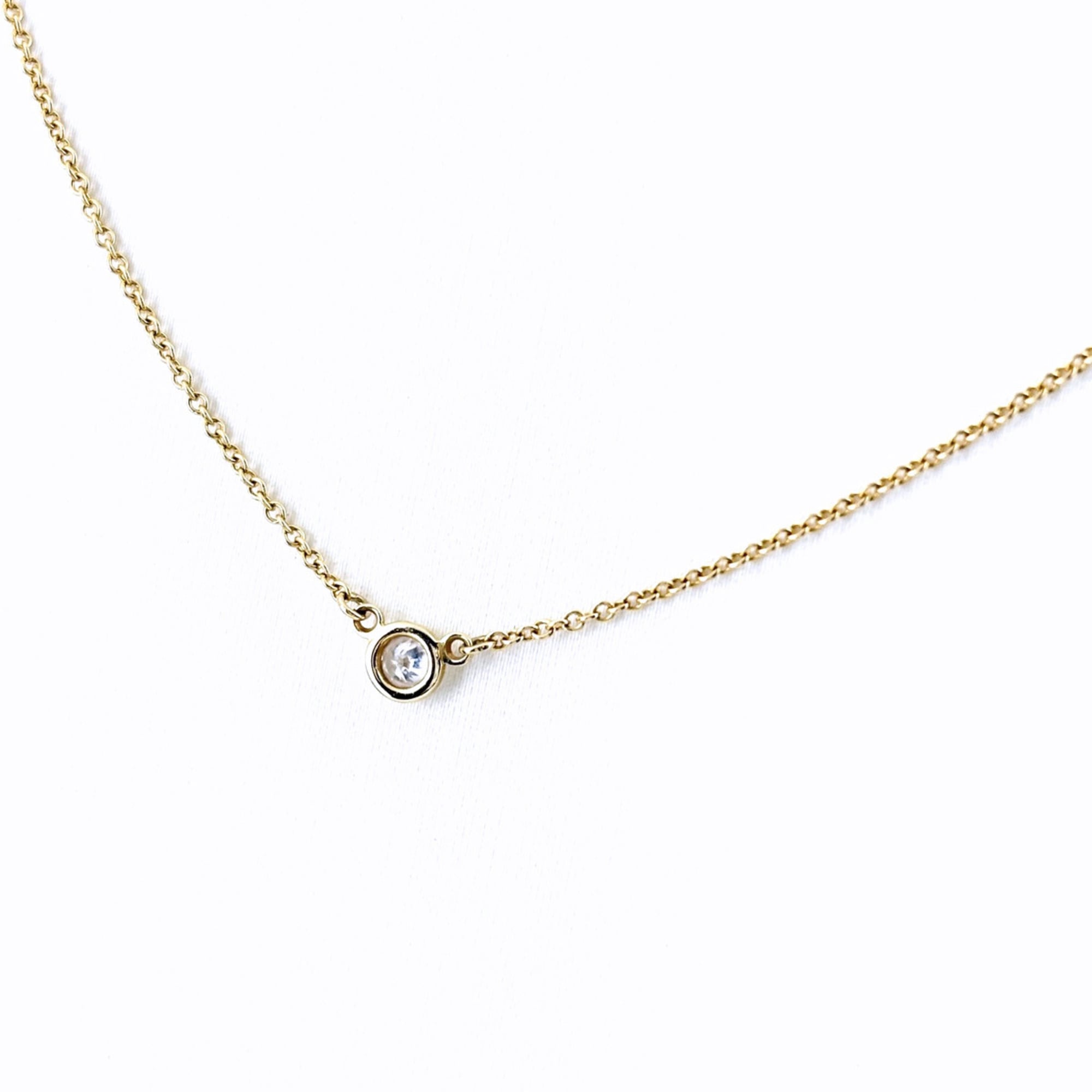 Tiffany & Co. By the Yard Necklace, Yellow Gold (YG), Pendant with 1 Diamond, Elsa Peretti Design, 7