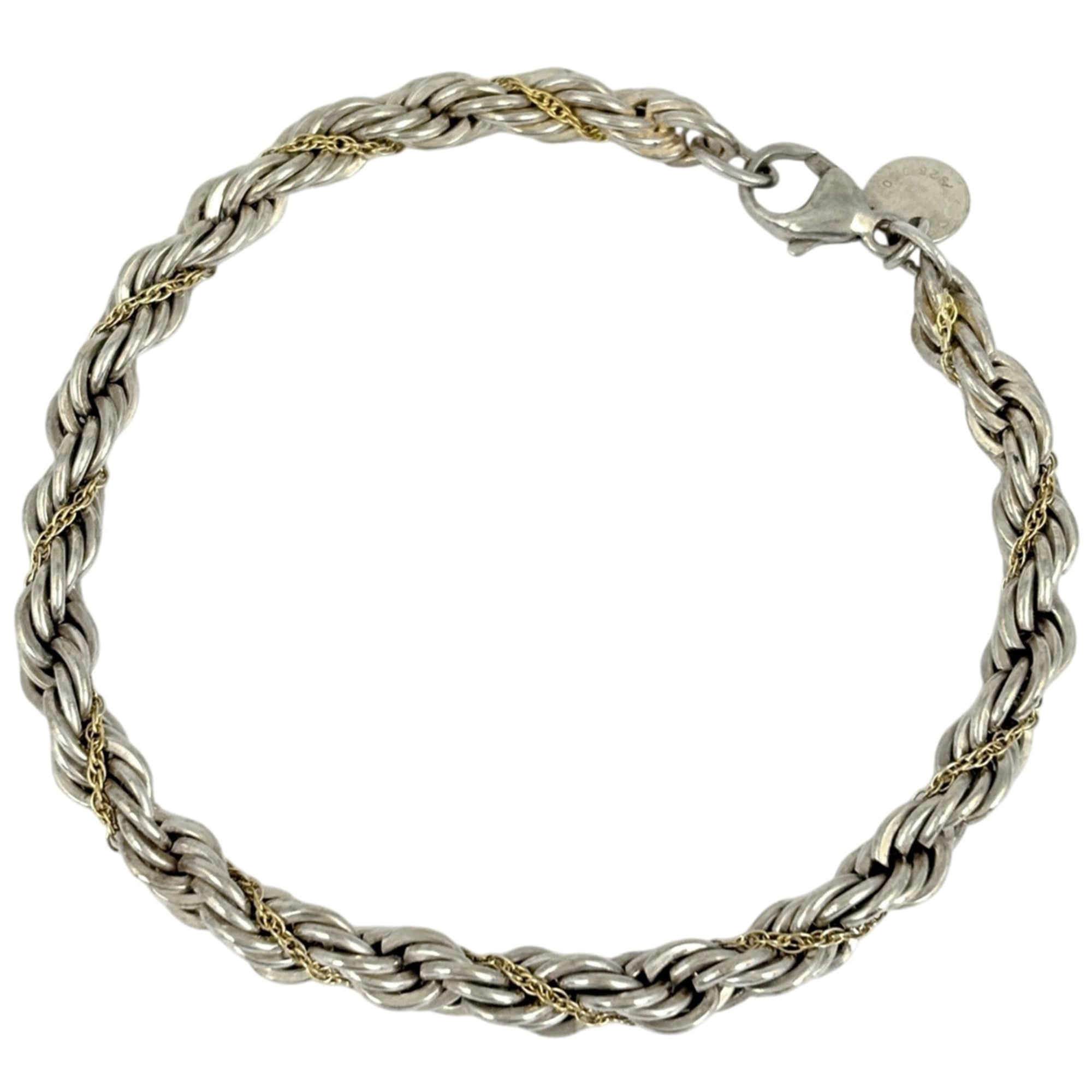Tiffany & Co. Twist Chain Bracelet, Combination Silver 925 750, Silver, Women\'s