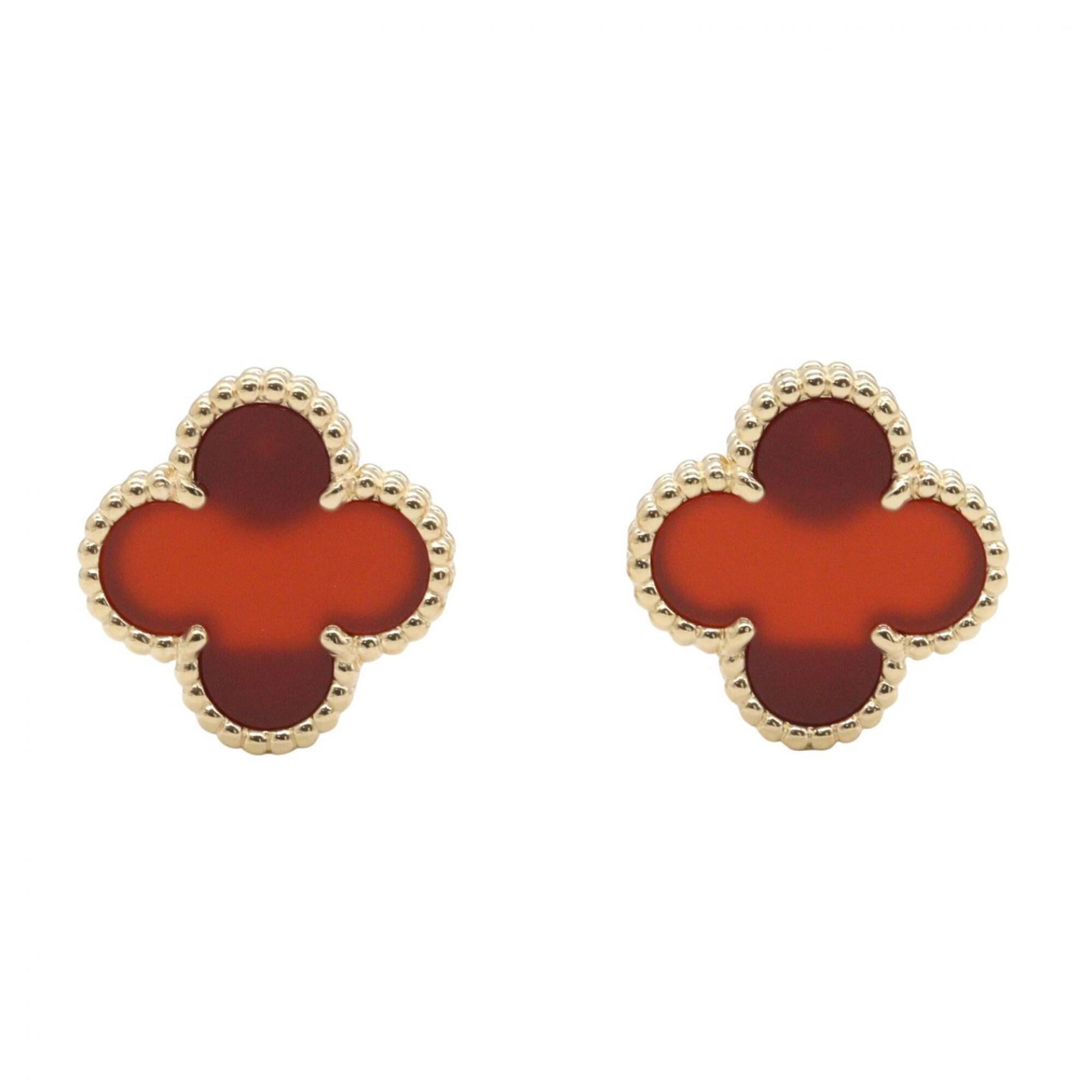 Van Cleef & Arpels Vintage Alhambra Carnelian Earrings, 18K (Yellow Gold), Carnelian, Women\'s, Gold
