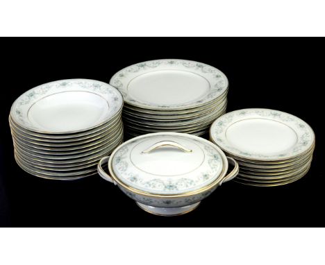 Noritake 'Noble' pattern part dinner service, to include 12 plates, 10 cups, 11 saucers, 11 small bowls, 12 larger bowls, 8 s