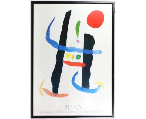 Framed poster for 'Joan Miro, The Library of Congress' exhibition. Image size 93 x 65.5cm. With framed and glazed Post-Impres