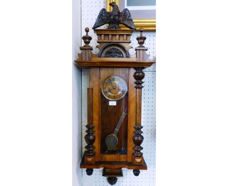 A Vienna style wall clock, with repeat puller