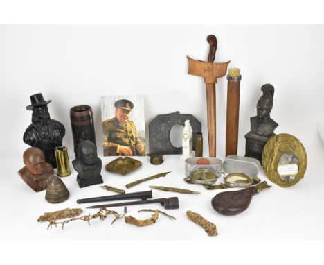 British Military interest - a mixed collection of First and Second World War items and related items to include No Mans Land 