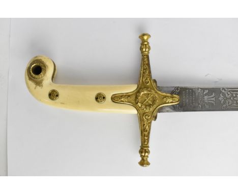 An Edwardian General Officers pattern 1831 sword, having a curved blade inscribed ERVII, crowned and Villiers Hatton to rever