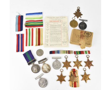 British First and Second World War medals to include British War medal, Victory medals and 1914-15 star awarded to 7-2476 PTE